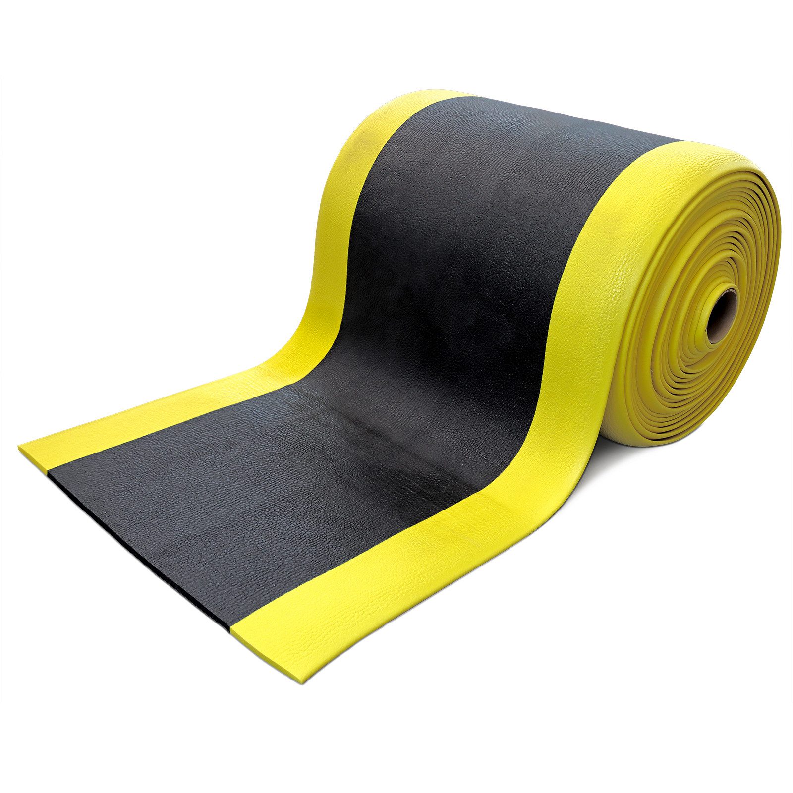 PROREGAL® Gummimatte Anti-Ermüdungsmatte aus Vinyl, HxBxT 1x60x1800cm, gelb/schwarz