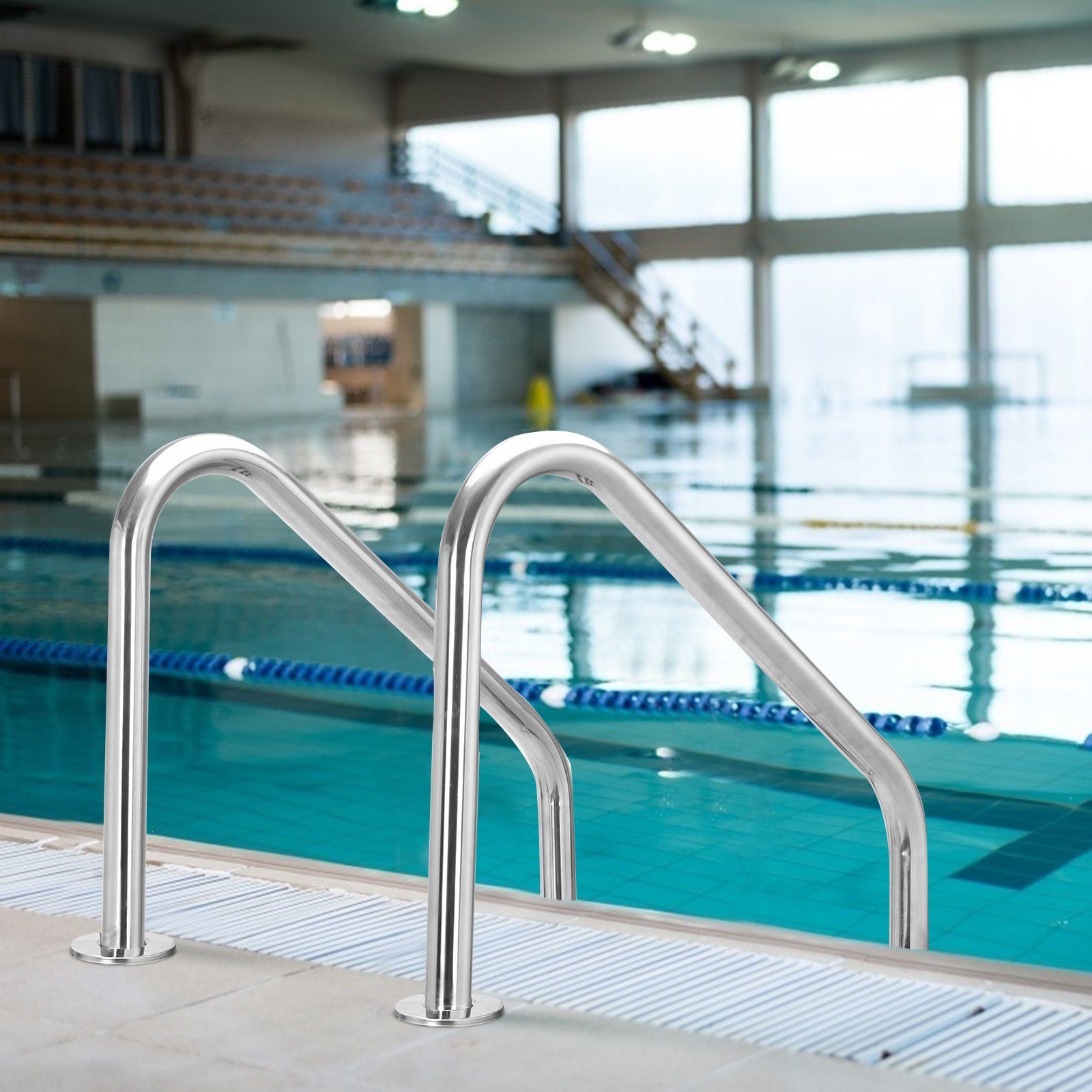 COSTWAY Poolleiter 3 stufig, aus Edelstahl, 147 cm Höhe