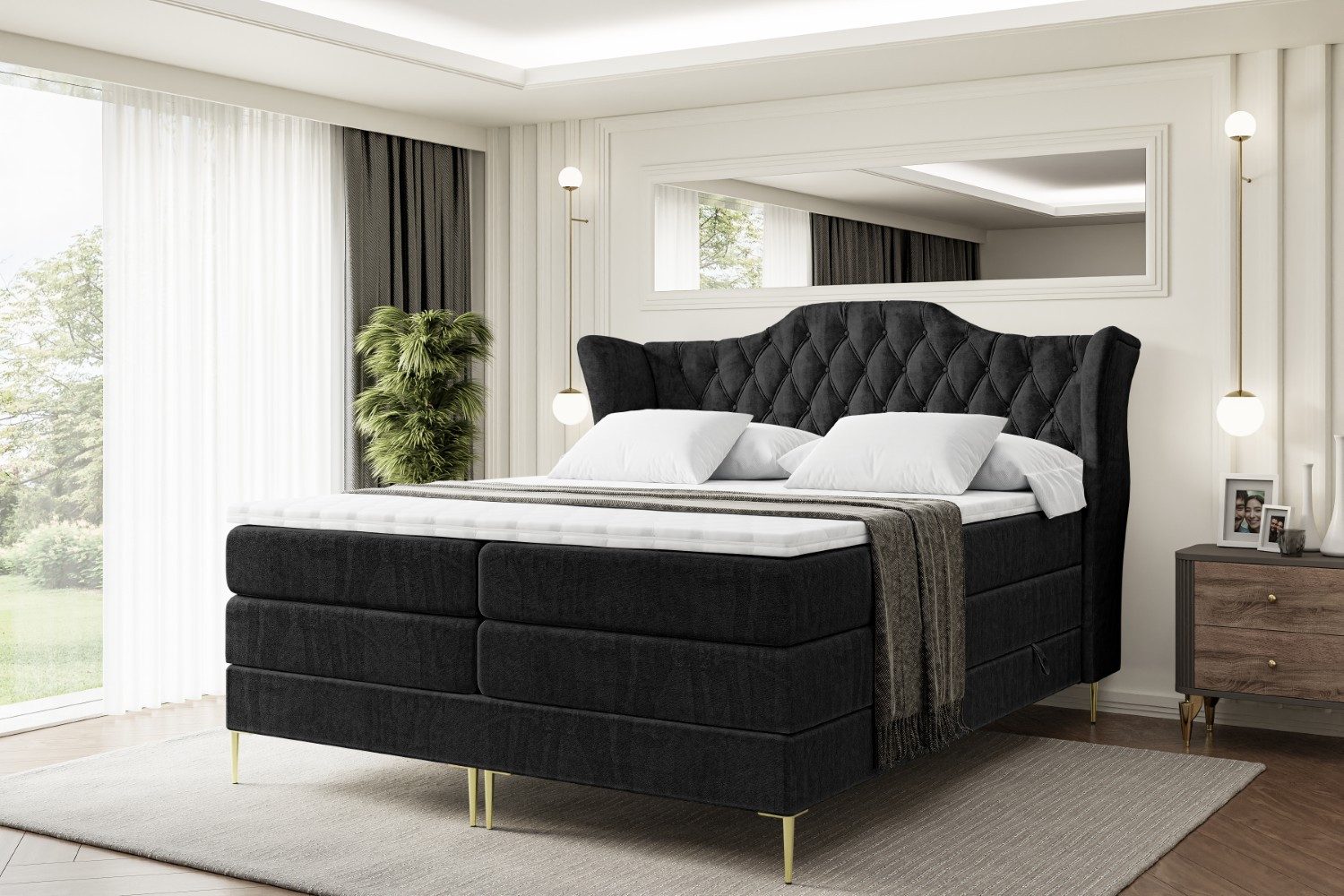 ALTDECOR Boxspringbett VILA-F KING (Multipocket-Matratze H4, günstig online kaufen