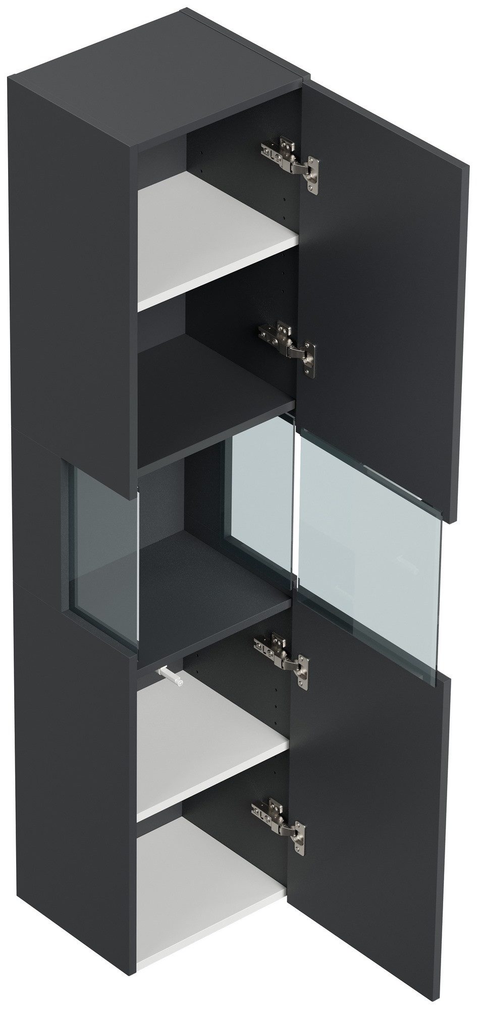 Posseik Hochschrank Badezimmer Hochschrank "Limes 150cm" Glaselement Grafit