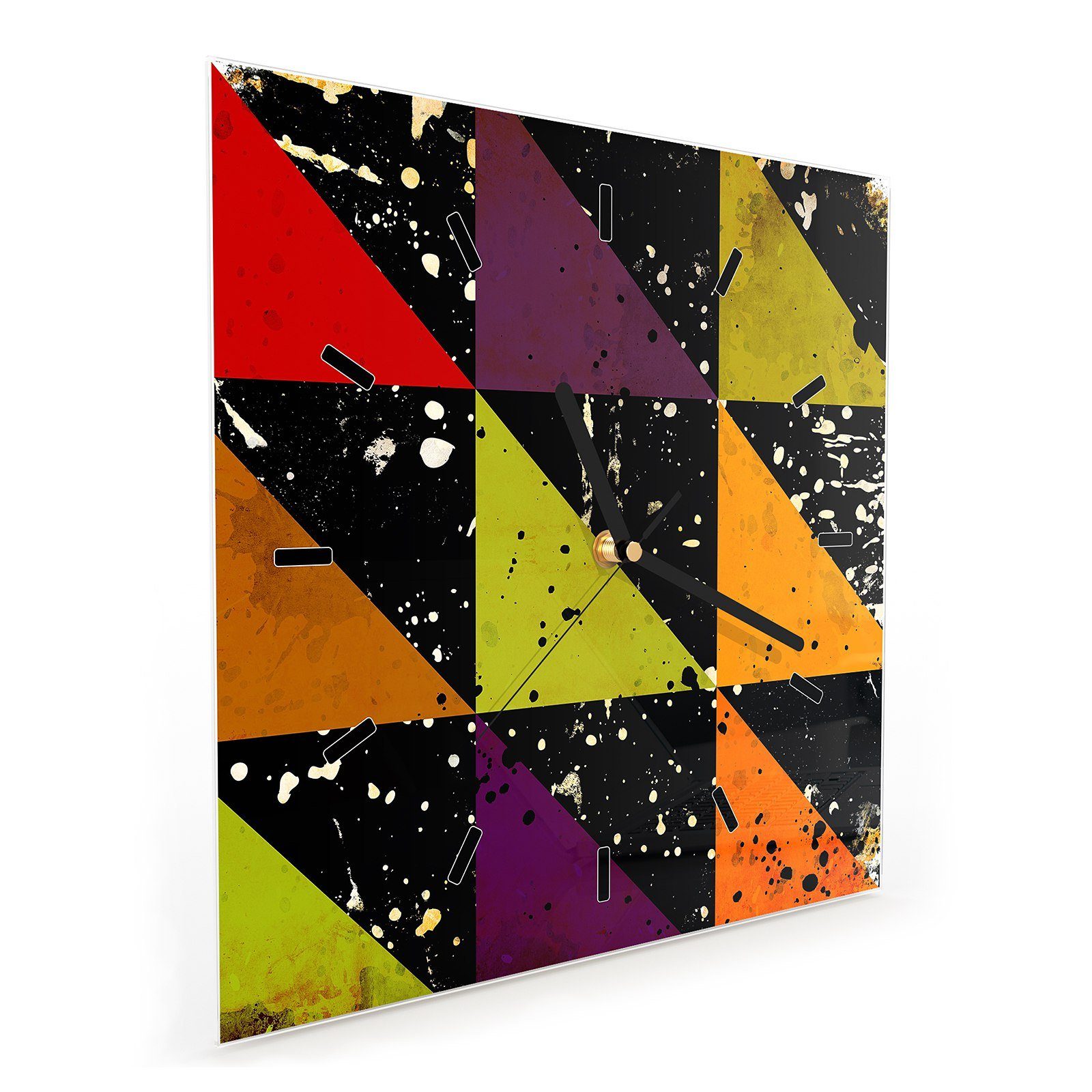 Primedeco Wanduhr cm 30 Muster mit Glasuhr Größe Abstraktes Wandkunst 30 Wanduhr x Motiv