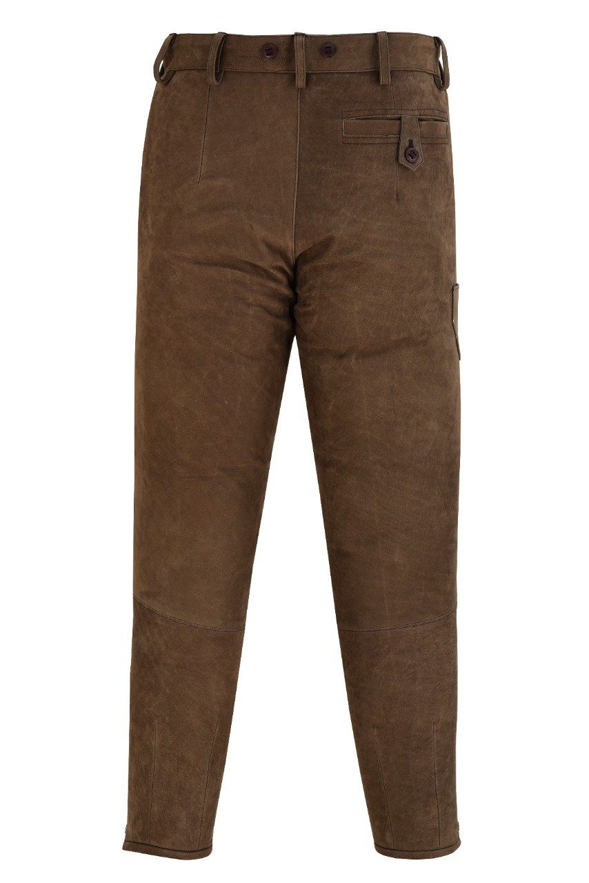 Lange German Jagd Lederhose Jägerhose Wear GW601 Lederhose Nubuckleder Jagdhose Trachten aus Dunkelbraun