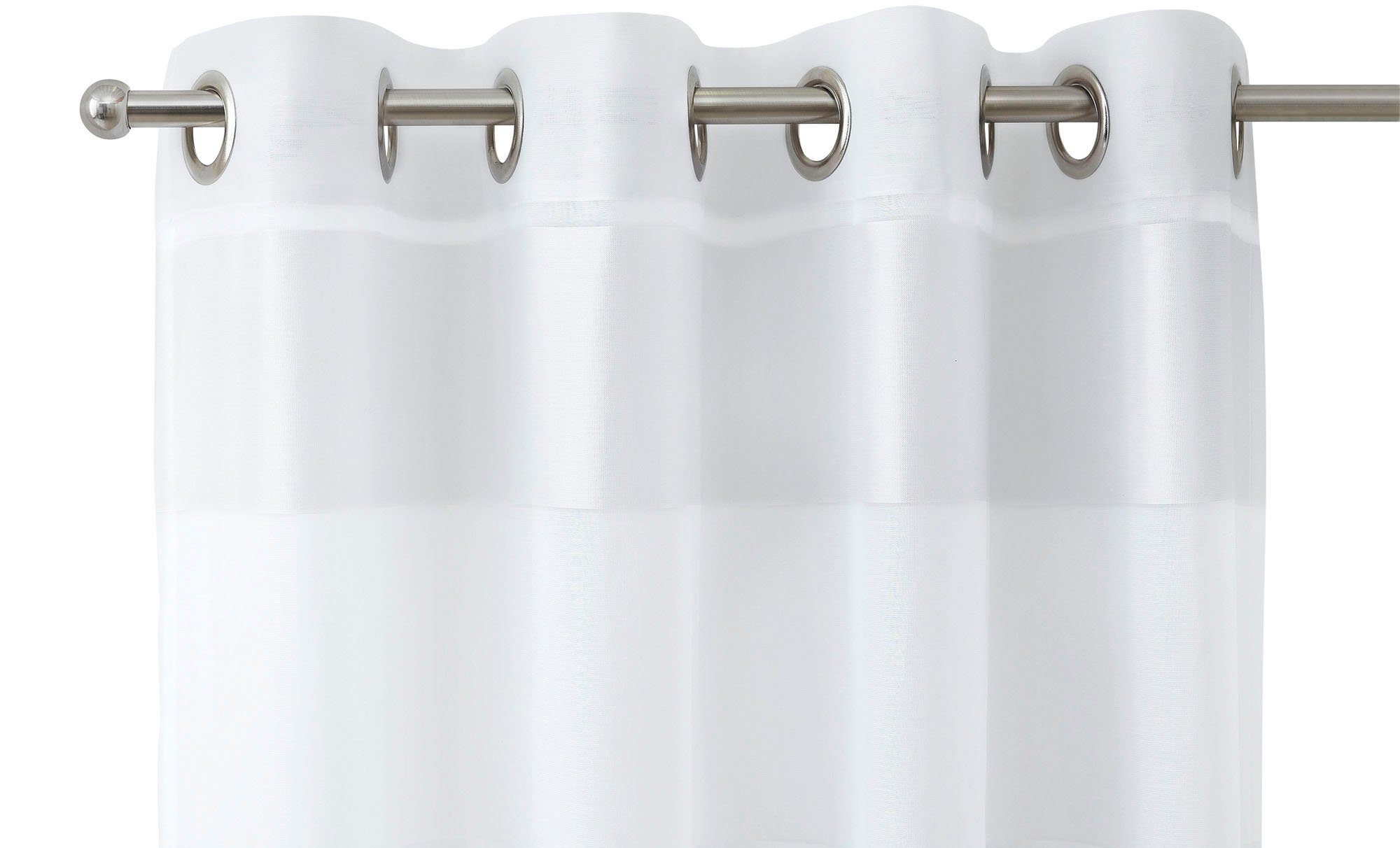 weiße decolife, Blocksteifen Wirkware, (1 St), Ösen Alia, Gardine transparent-dichte halbtransparent,