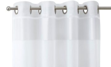 Gardine Alia, decolife, Ösen (1 St), halbtransparent, Wirkware, weiße transparent-dichte Blocksteifen