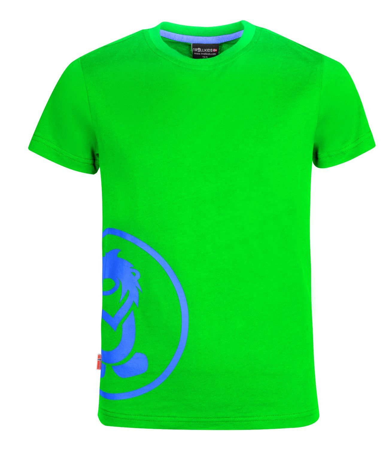 TROLLKIDS T-Shirt Kroksand aus 100% Bio-Baumwolle Hellgrün/Blau