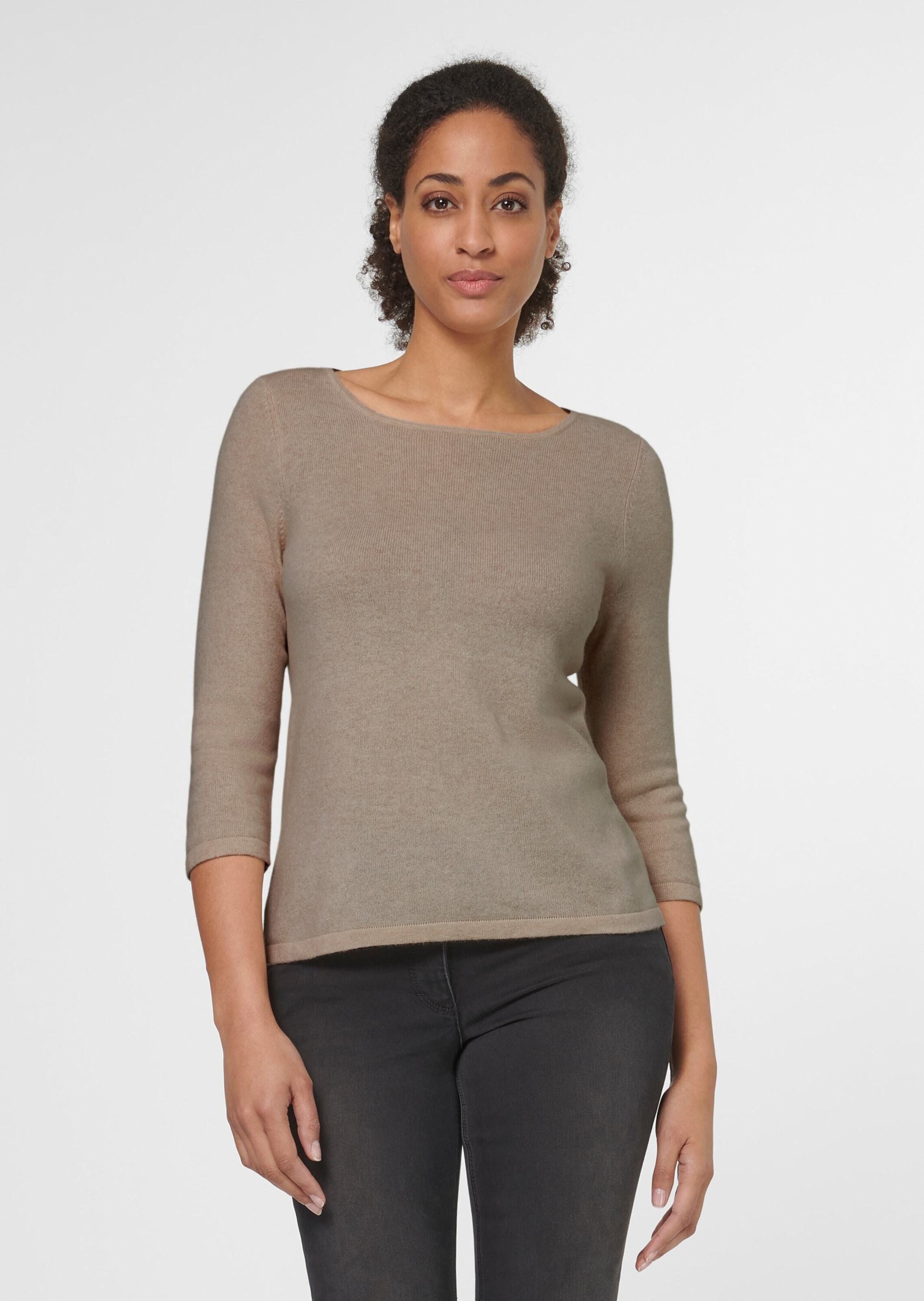 Strickpullover Kaschmirpullover mit U-Boot-Ausschnitt