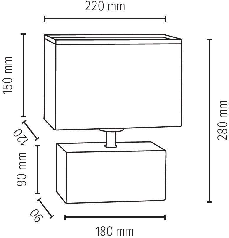 und Leuchtenschirm Stoff Wertige ohne Materialien: Leuchtmittel, Beton STRONG DOUBLE, SPOT Tischleuchte echtes aus Light