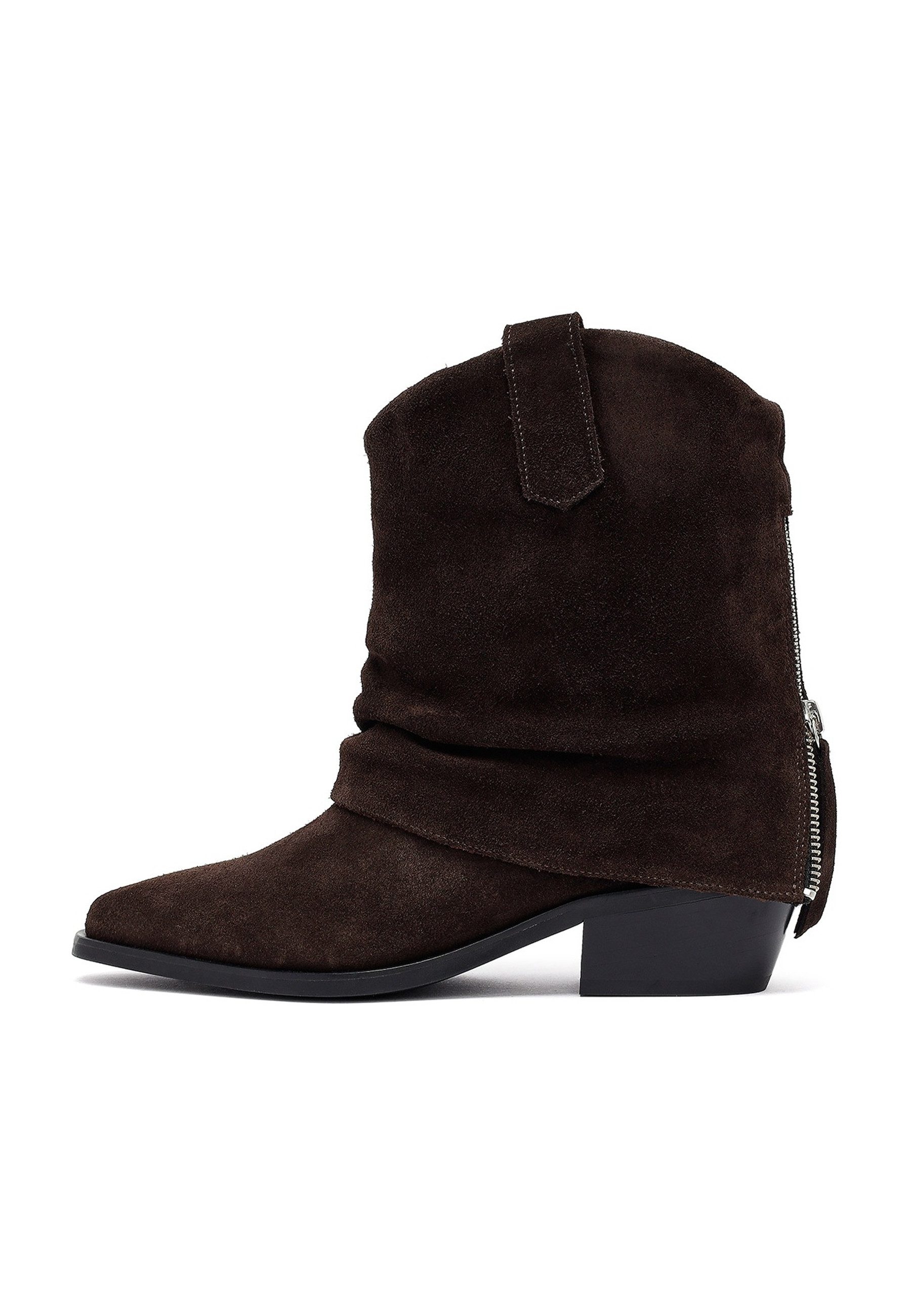 Derimod Leder Western-Blockabsatzstiefel Cowboy Boots