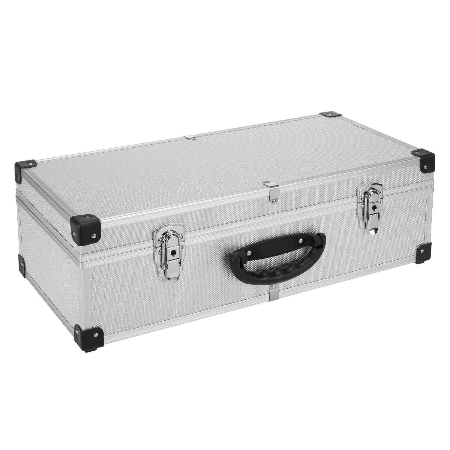 anndora Sammelkoffer CD-Koffer Alukoffer für 80 CDs (silber), individuelle Fächeraufteilung Innen - verstärkte Aluminiumkanten