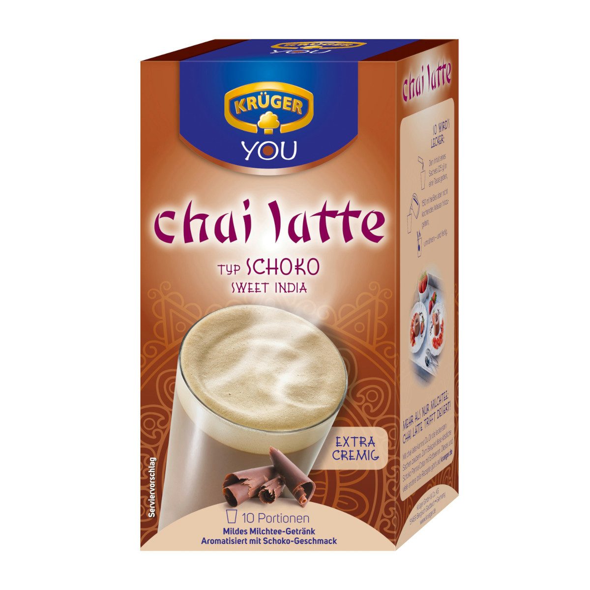 Krüger Kaffee, Krüger Chai Latte Typ Schoko Sweet India Milchteepulver 250g 4er Pack