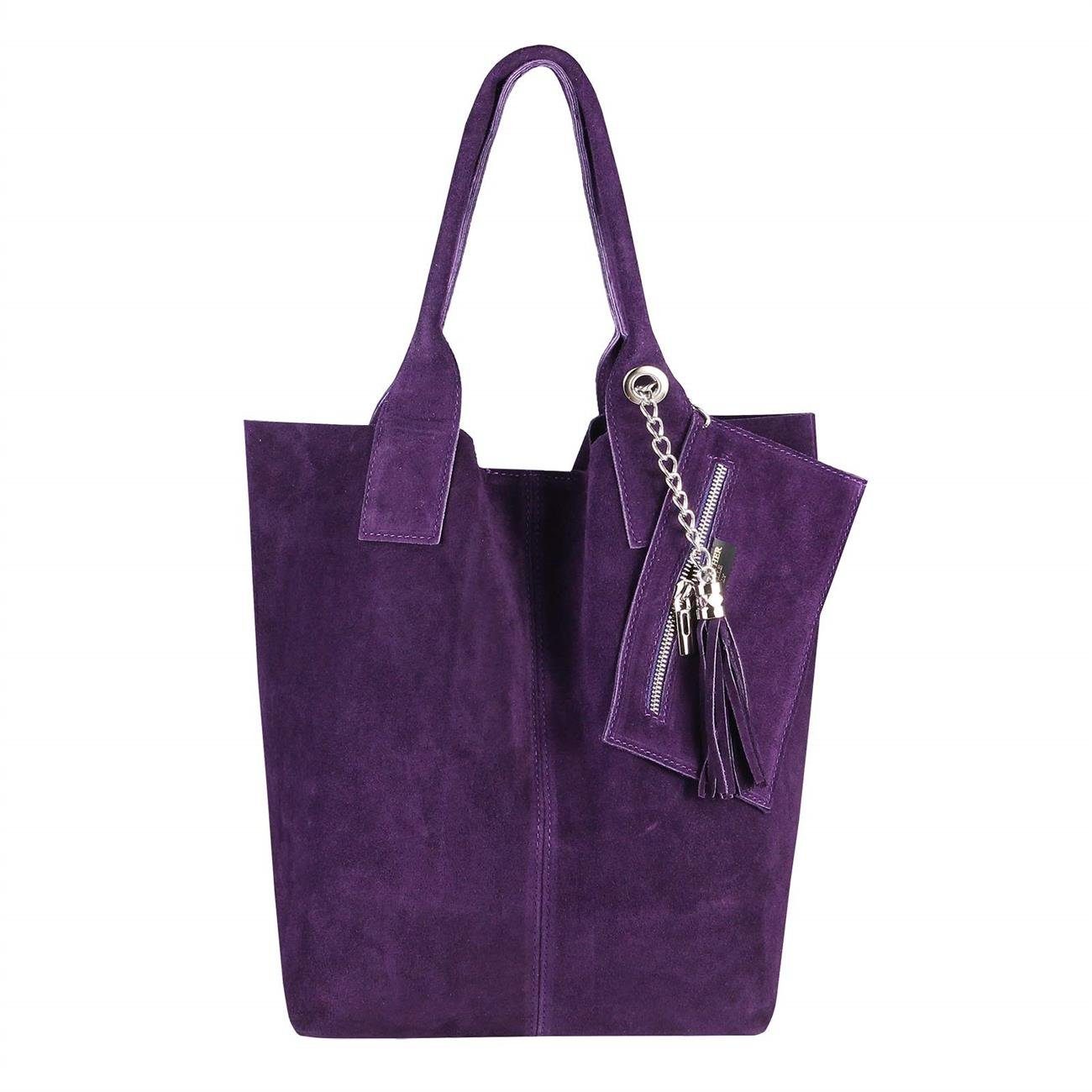 ITALYSHOP24 Schultertasche Made in Italy Damen Leder Shopper Schultertasche günstig online kaufen