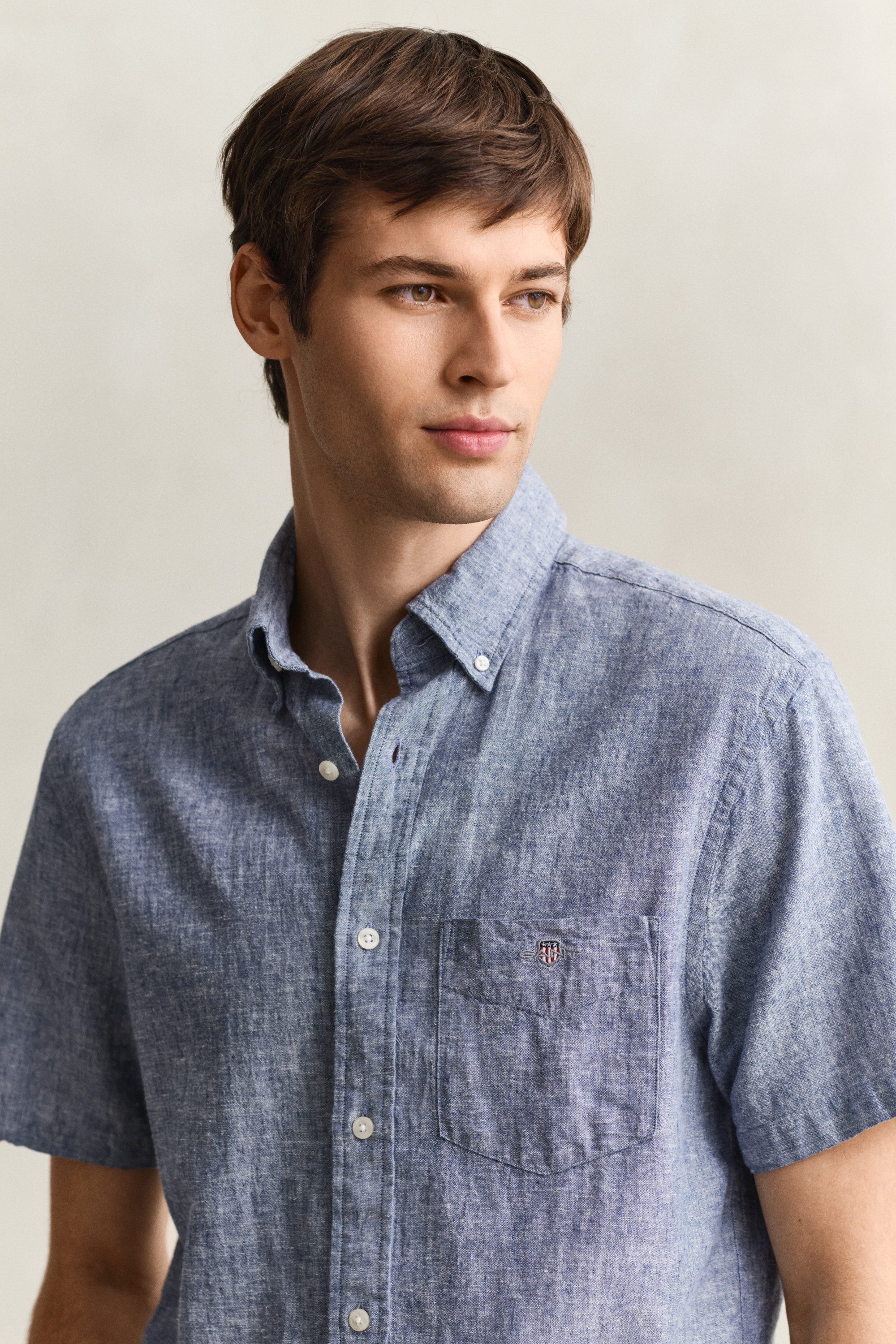 Gant Kurzarmhemd REG COTTON LINEN SS SHIRT – Bild 2 von 5
