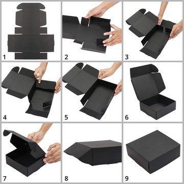 Kurtzy Geschenkbox Schwarze Geschenkboxen (10 Stück) - 12x12x5cm Kartonboxen, Black Gift Boxes (10 pcs) - 12x12x5cm Cardboard Boxes