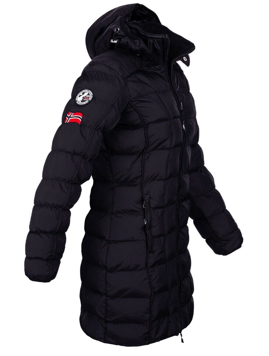 Geographical Norway Steppjacke Damen Steppmantel Mantel Jacke Winter Wintermantel Parka Steppjacke Blau