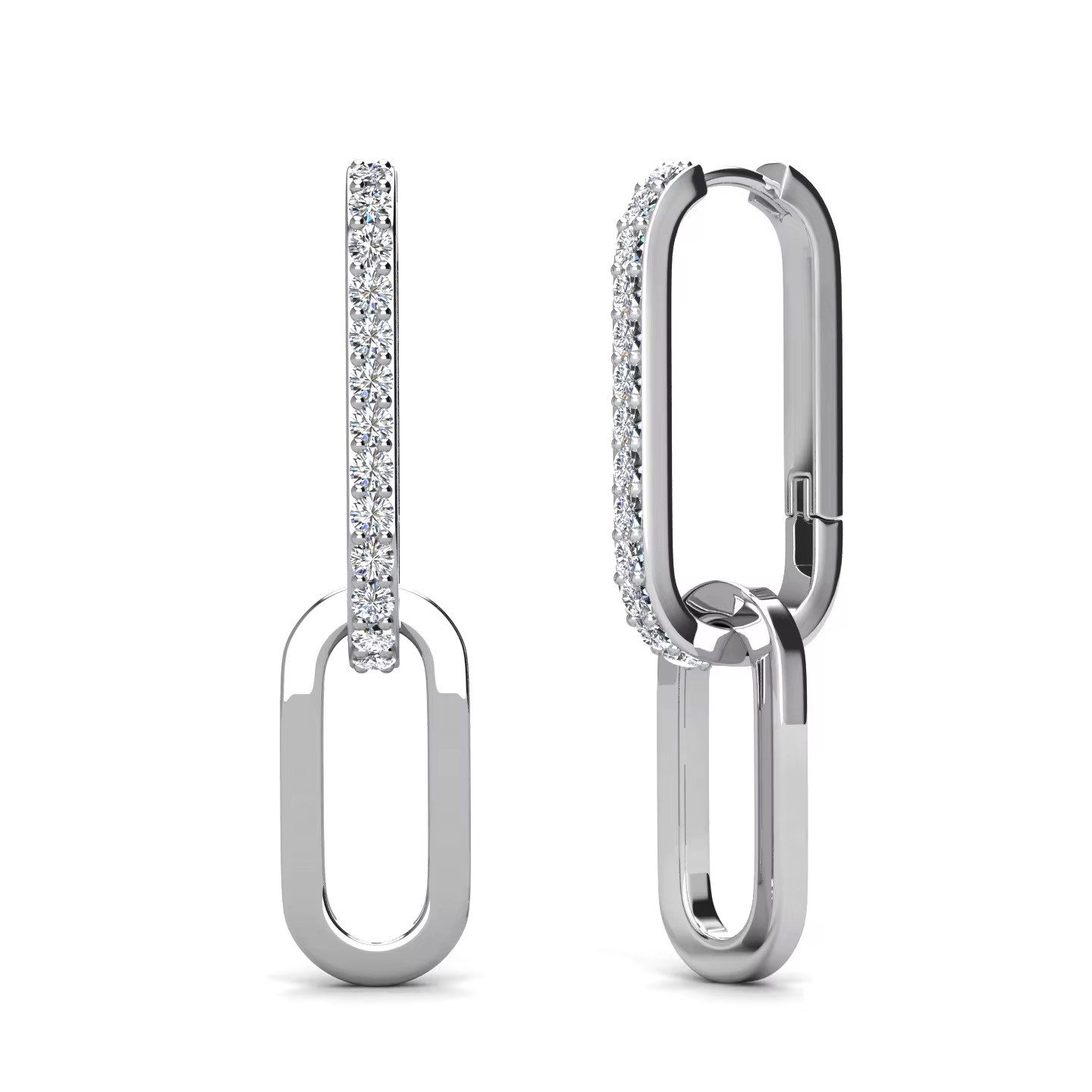ROUGEMONT Paar Creolen Exquisite Trend Damen Creolen Ohrringe zweiteilig funkelnde Eleganz, Hypoallergen Wasserfest