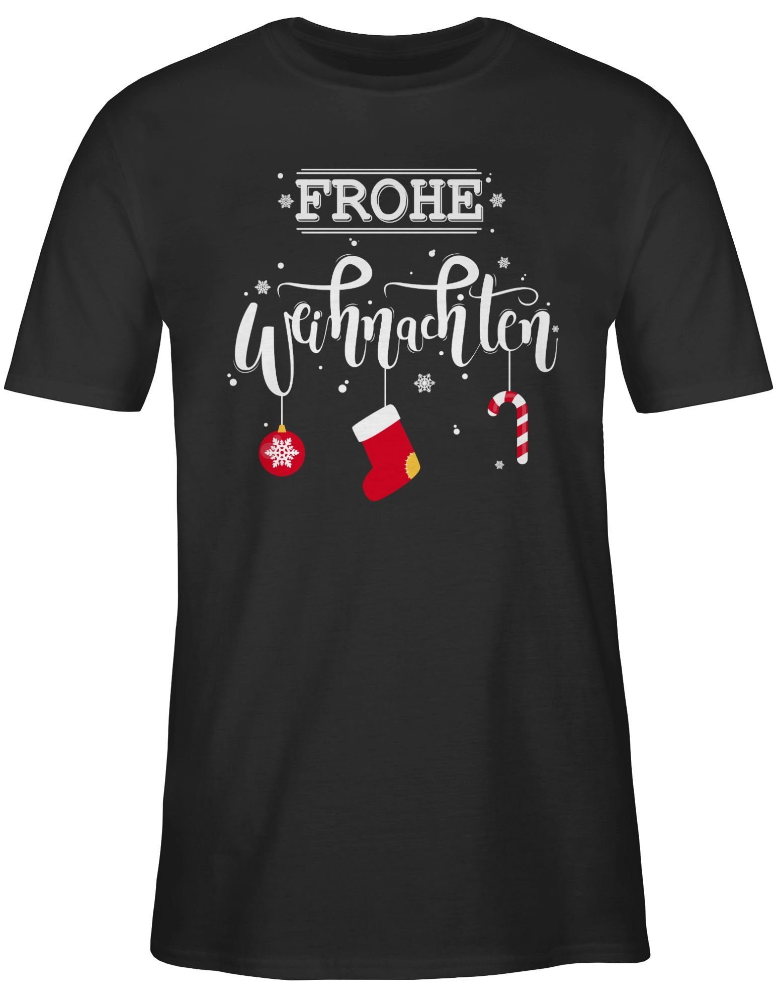 Shirtracer T-Shirt Frohe Weihnachten Weihachten Kleidung 01 Schwarz