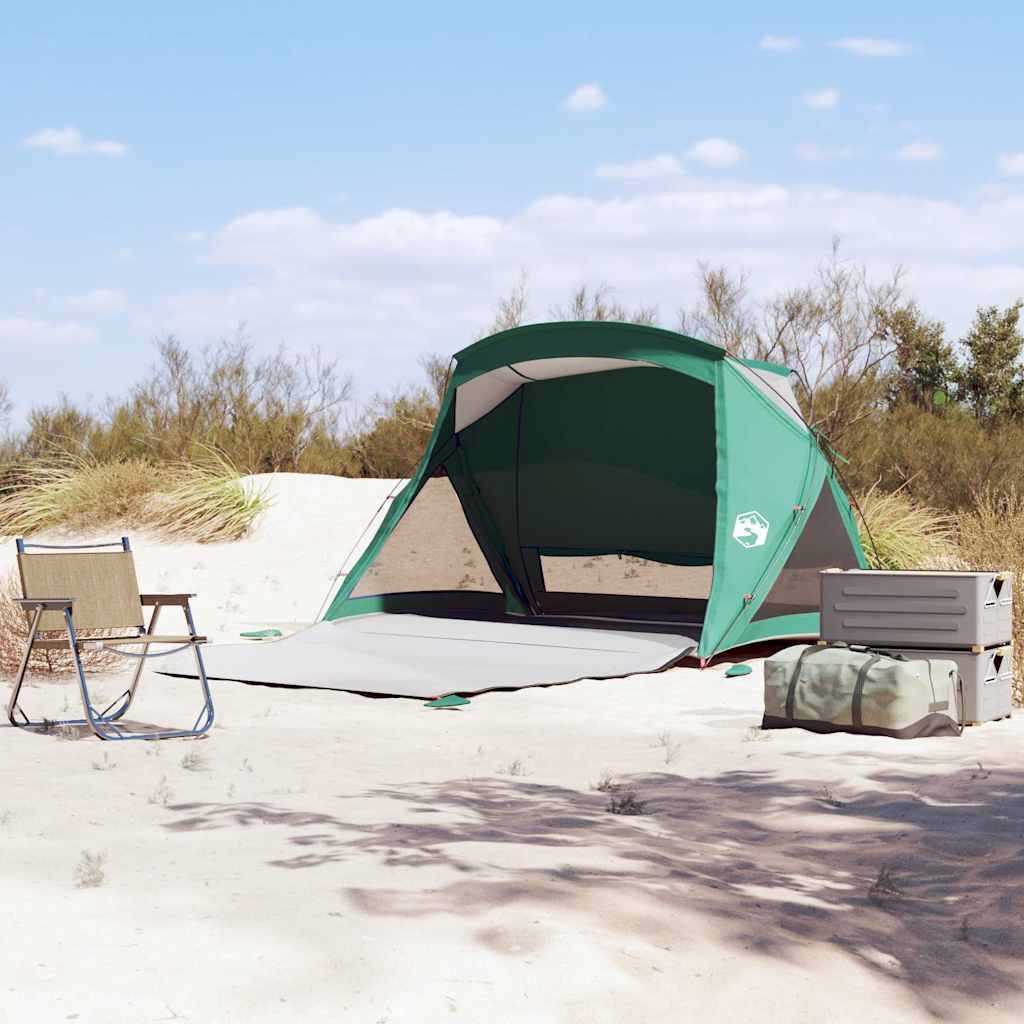 furnicato Strandmuschel Strandzelt 150/256 x 162 x 157,5 cm Meergrün, Sonnenschutz-Pavillon mit Mesh-Einsätzen und integrierten Sandsäcken