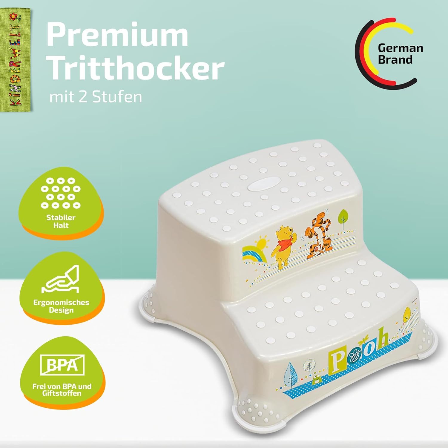 KiNDERWELT Tritthocker zweistufiger Tritthocker Disney Winnie Puuh perl günstig online kaufen