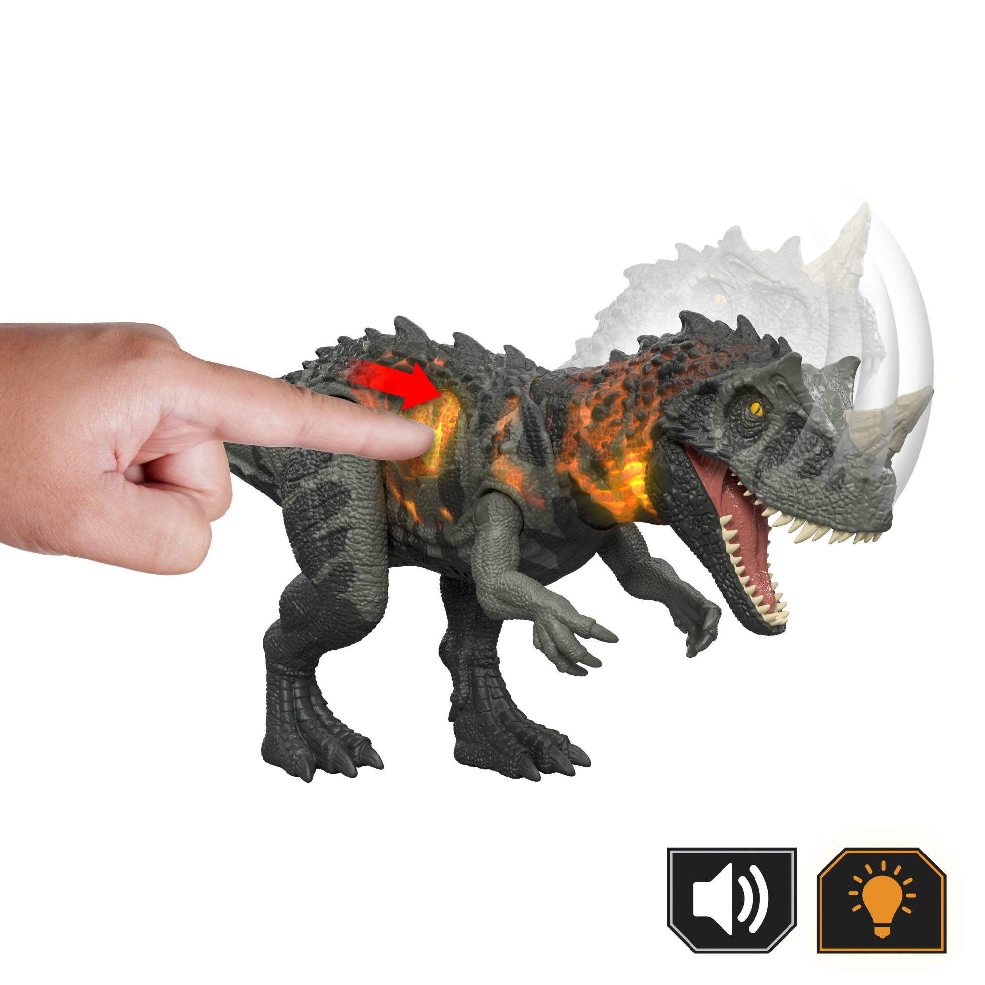 Mattel® Actionfigur Jurassic World, Wild Roar - Ceratosaurus