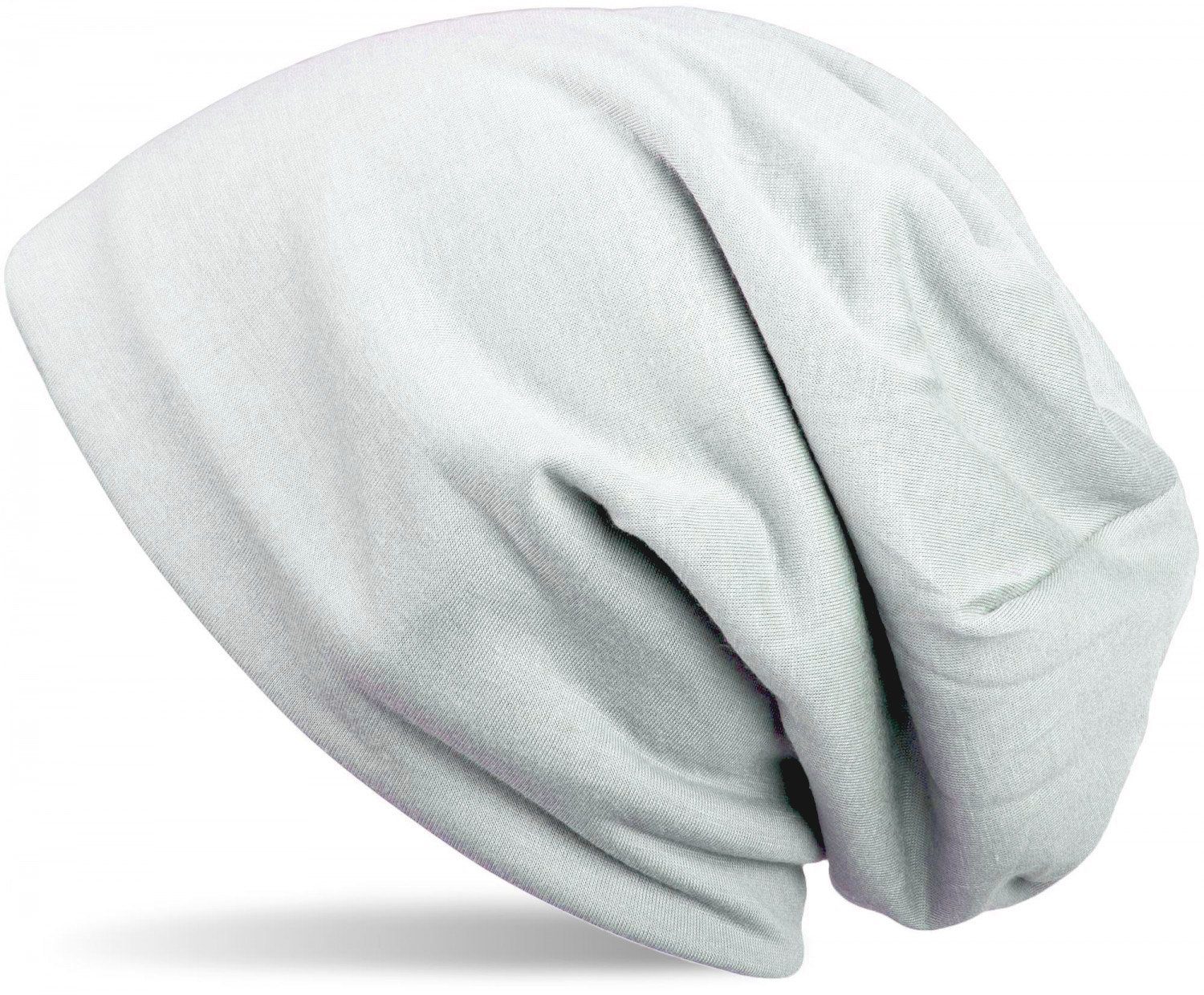 styleBREAKER Beanie (1-St) Unifarbene Beanie Mütze mit Fleece Hellgrau