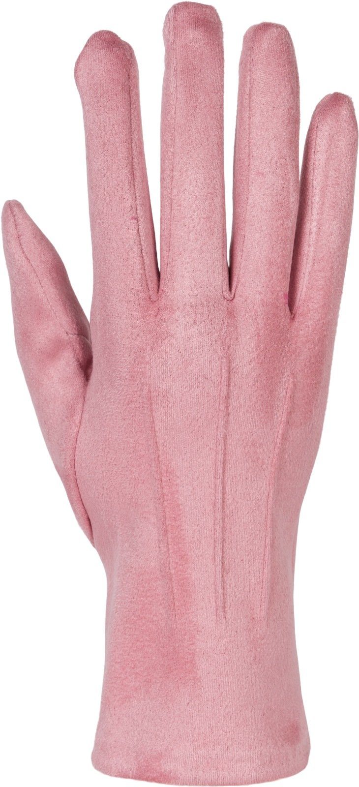styleBREAKER Fleecehandschuhe Einfarbige Handschuhe Altrose Touchscreen Ziernähte