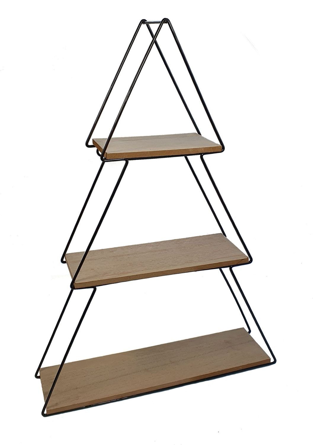 Intertoys Regal Standregal in Tannenform Metall Regal mit 3 Ablagen und Holzböden 44cm