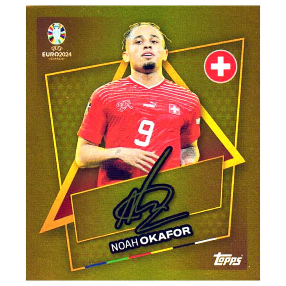 Topps Sticker Topps UEFA EURO 2024 Fußball EM Sammelsticker - Gold Signature Sticker, (Set), UEFA EURO 2024 - Gold Signature Sticker - Noah Okafor