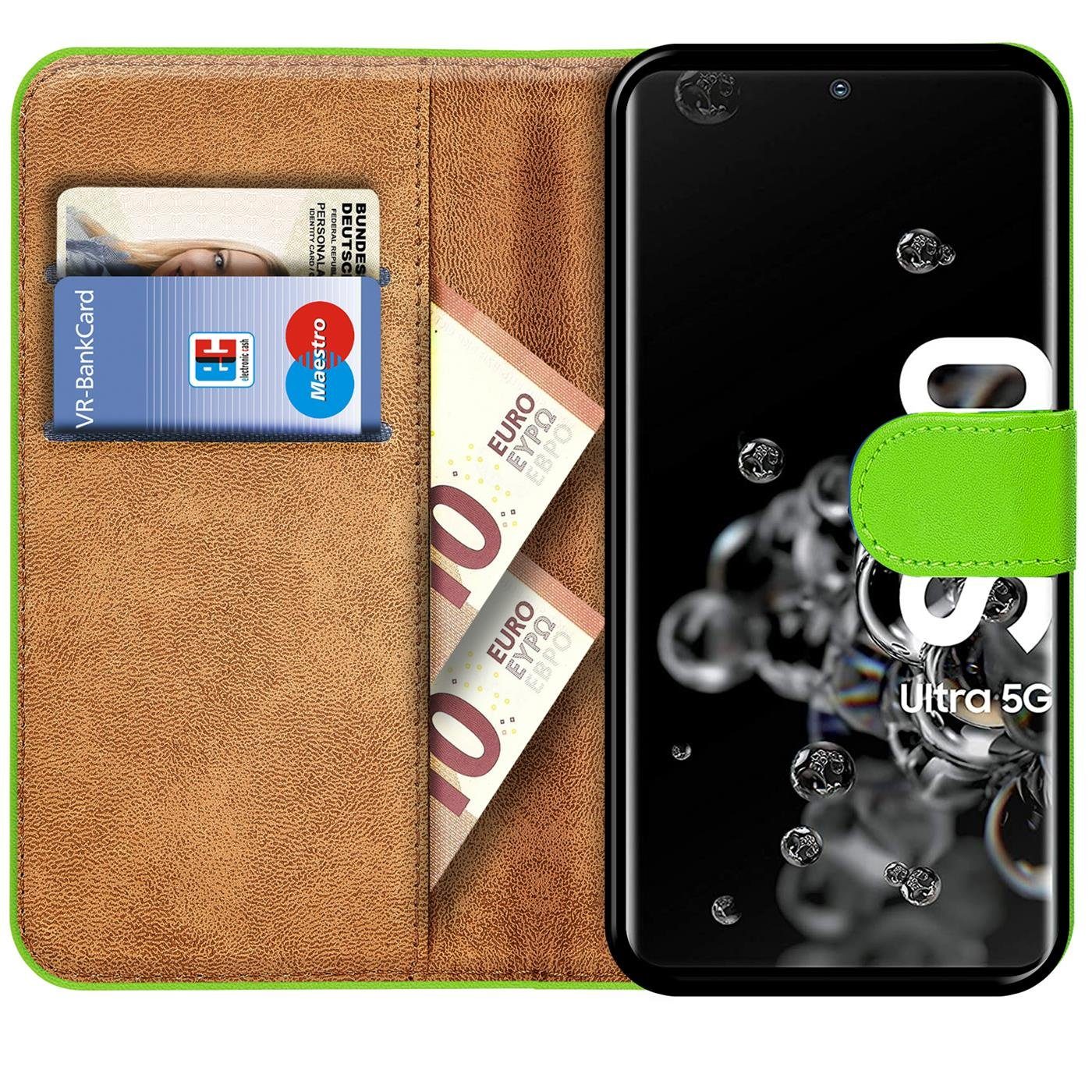 CoolGadget Handyhülle Wallet Klapp Tasche Book Case für Samsung Galaxy S20 Ultra 6,9 Zoll, Hülle Klapphülle Flip Cover Etui Schutzhülle