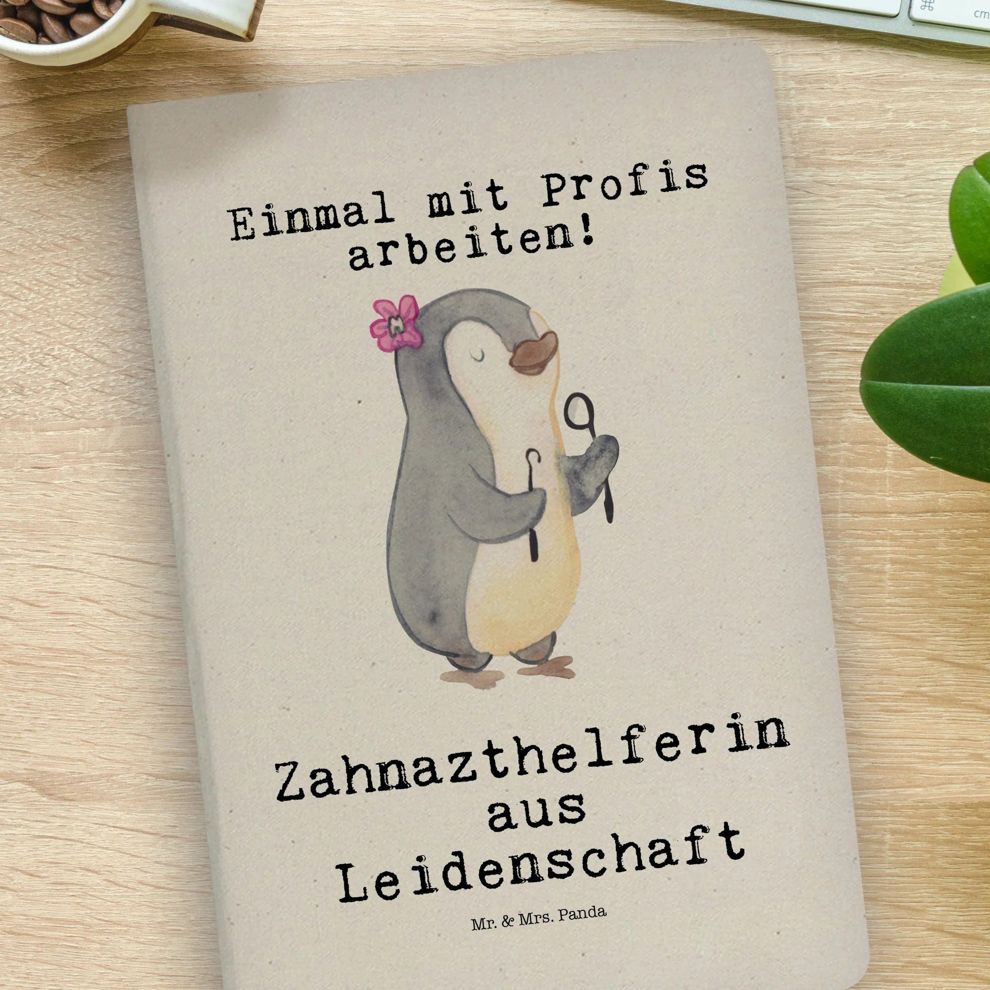 Thumbnail - Mr. & Mrs. Panda Notizbuch Zahnarzthelferin Leidenschaft - Transparent - Geschenk, DIN A4 Notizb Mr. & Mrs. Panda, Premi...