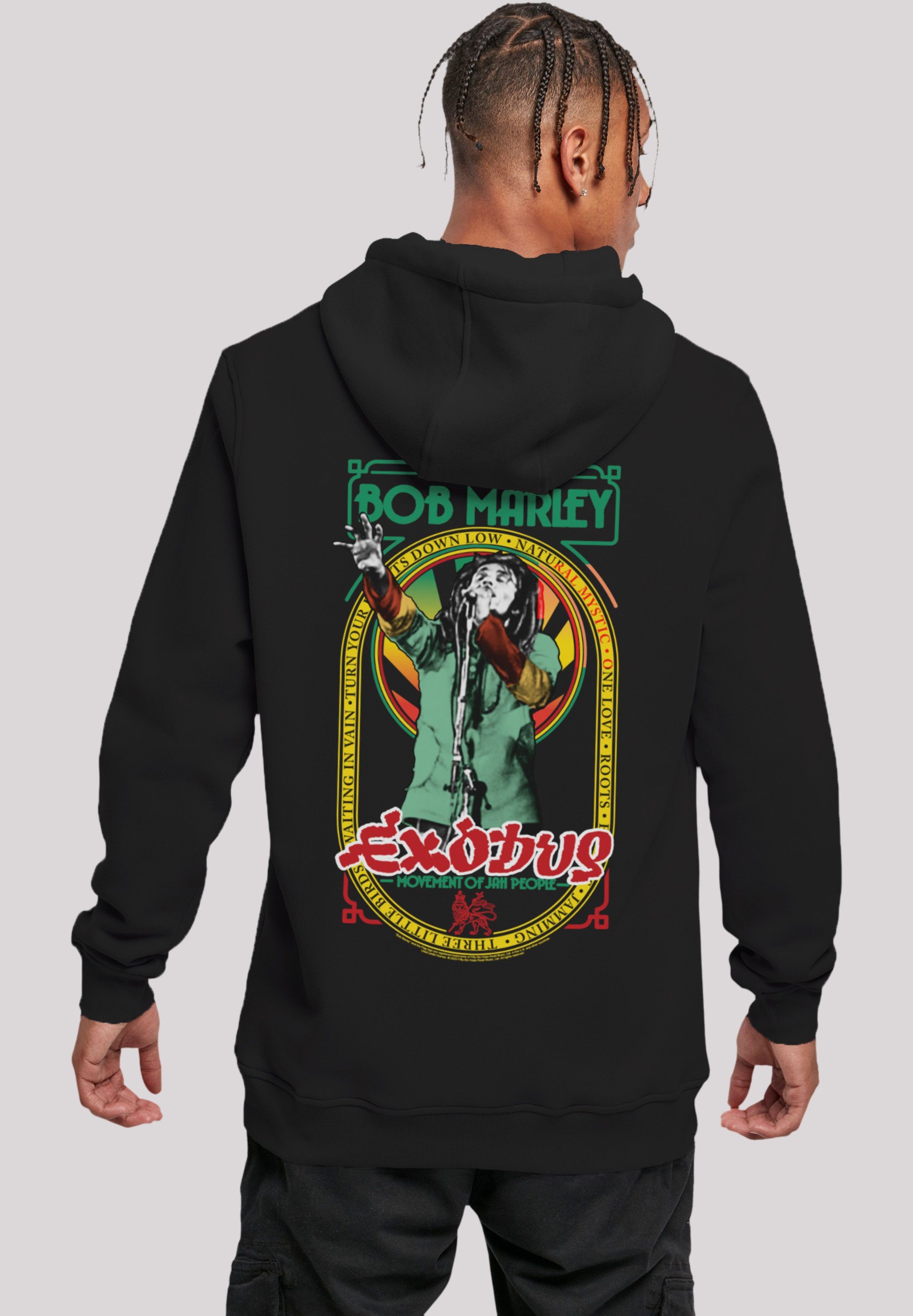 F4NT4STIC Hoodie Bob Marley Reggae Music Exodus Singing Premium Qualität, Band, Logo schwarz
