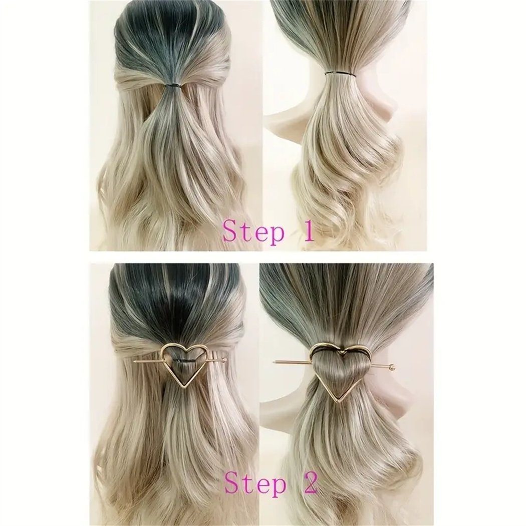 Herzform, 1-tlg. DAYUT Haarclip eleganter Einfache in Damen-Haarschmuck, Haarspange