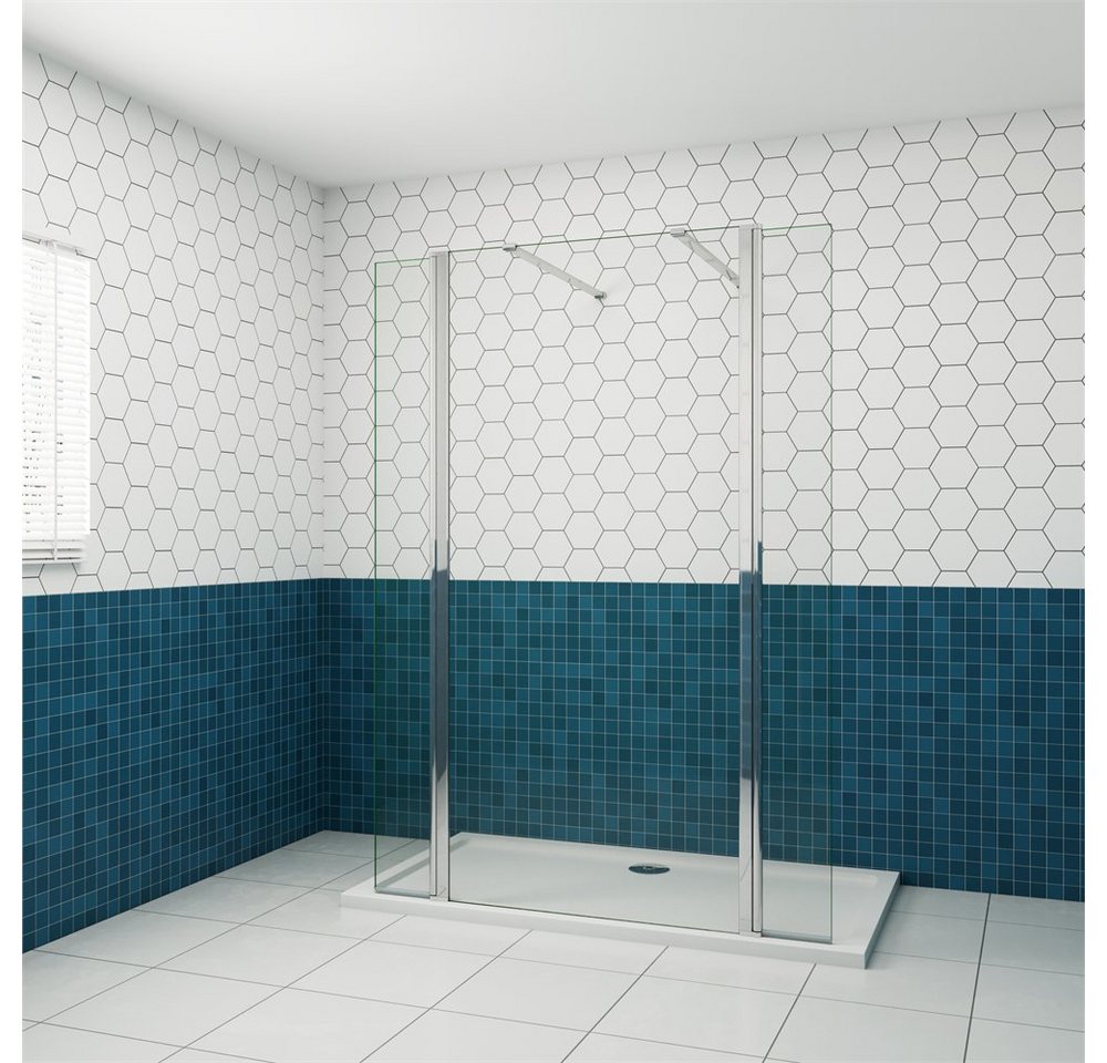 Thumbnail - duschspa Duschwand Duschkabine Dusche Trennwand mit Flipper-Panel 8mm Nano Glas, Einscheibensicherheitsglas, Sicherheits...
