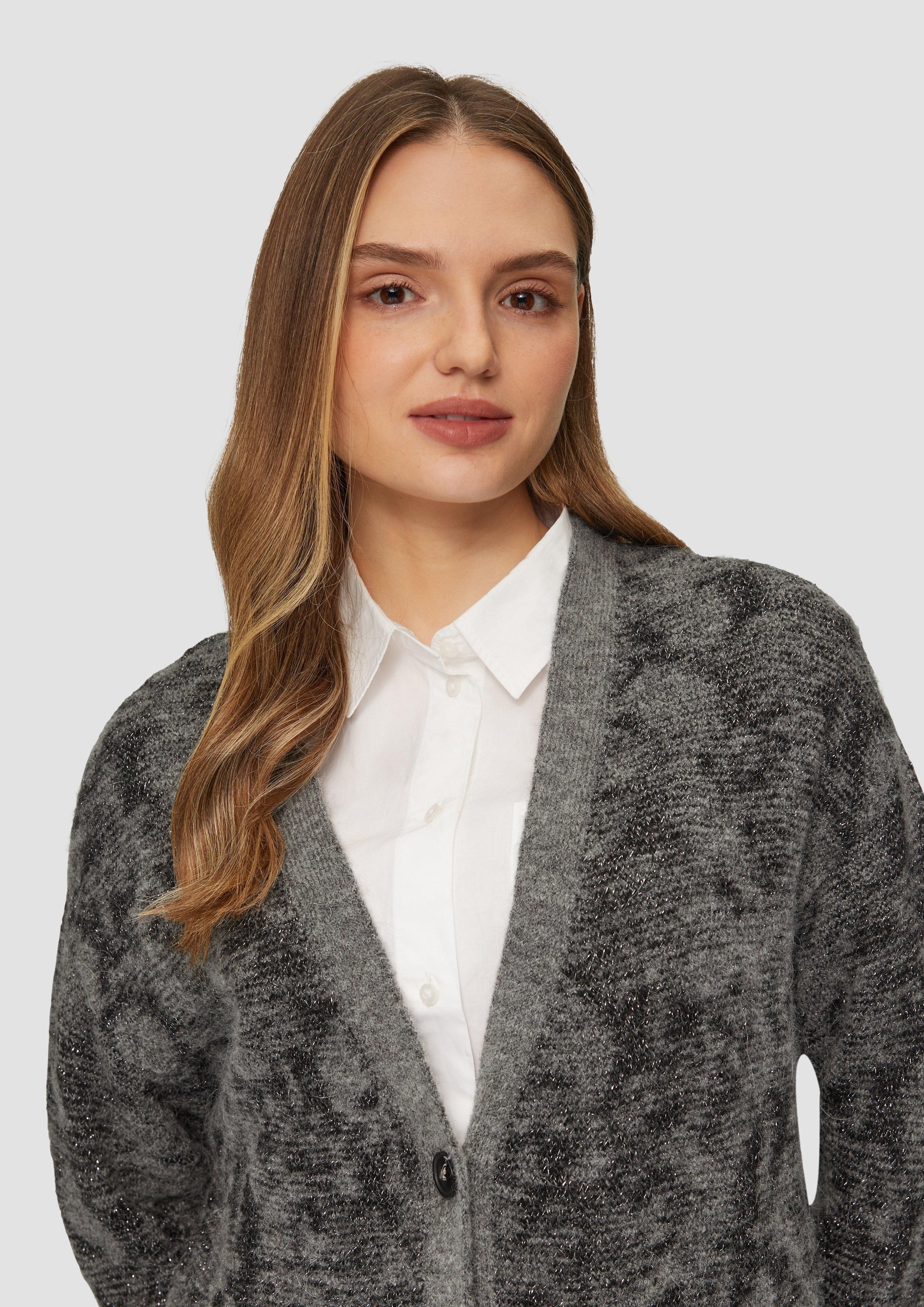 s.Oliver Strickjacke Gemusterter Cardigan mit Glitzergarn günstig online kaufen