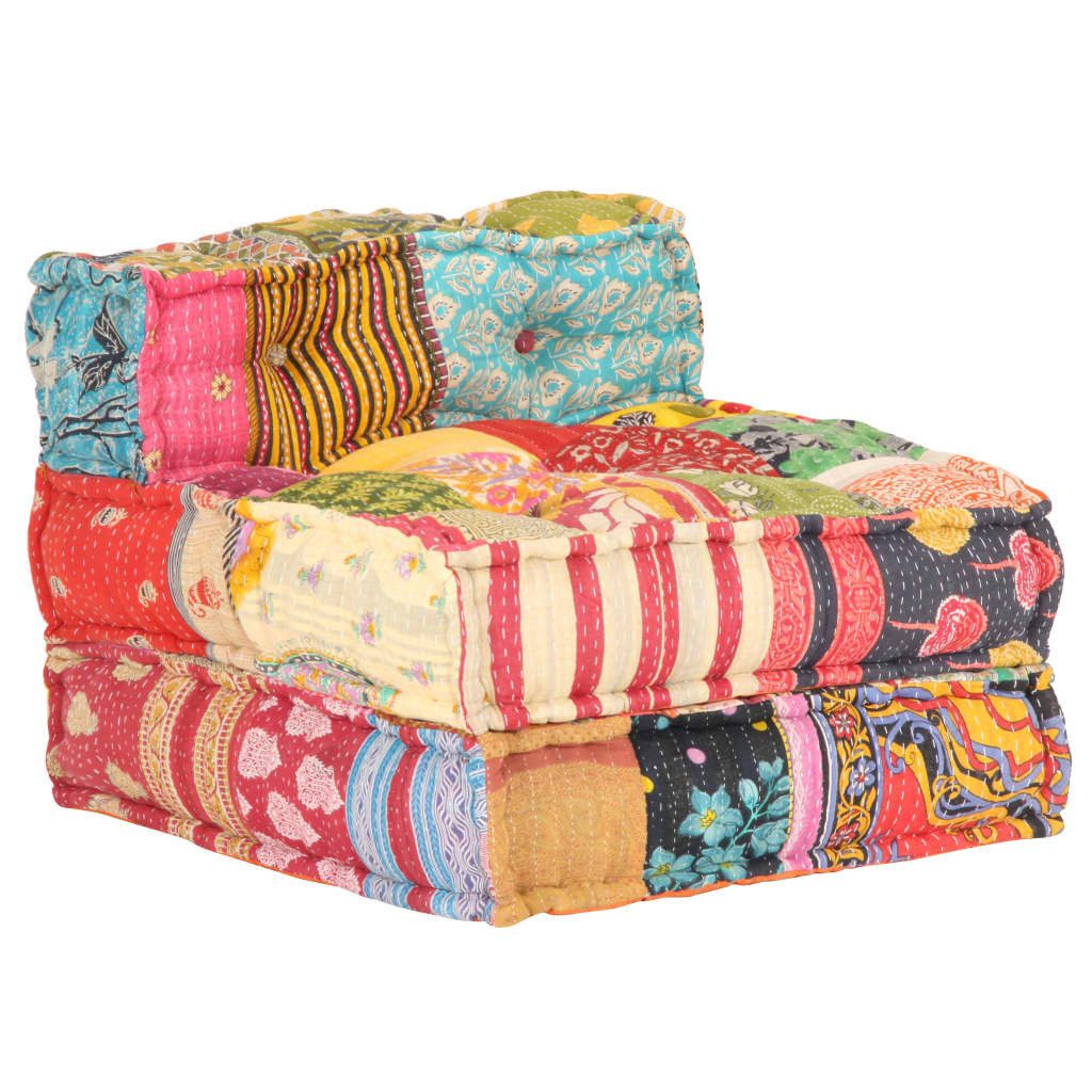 vidaXL Pouf, Modularer Pouf Patchwork Stoff