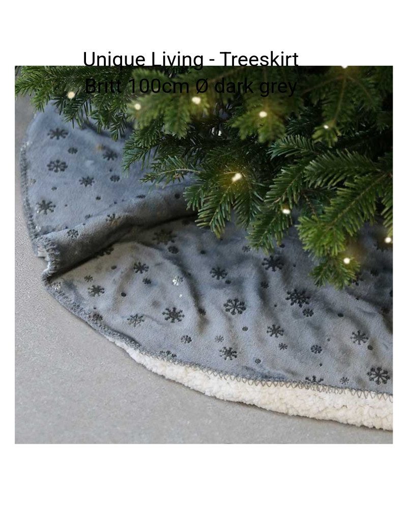 UNIQUE Living Weihnachtsbaumdecke Unique Living Weihnachtsbaumdecke Britt Dunkelgrau 100x100x1 cm