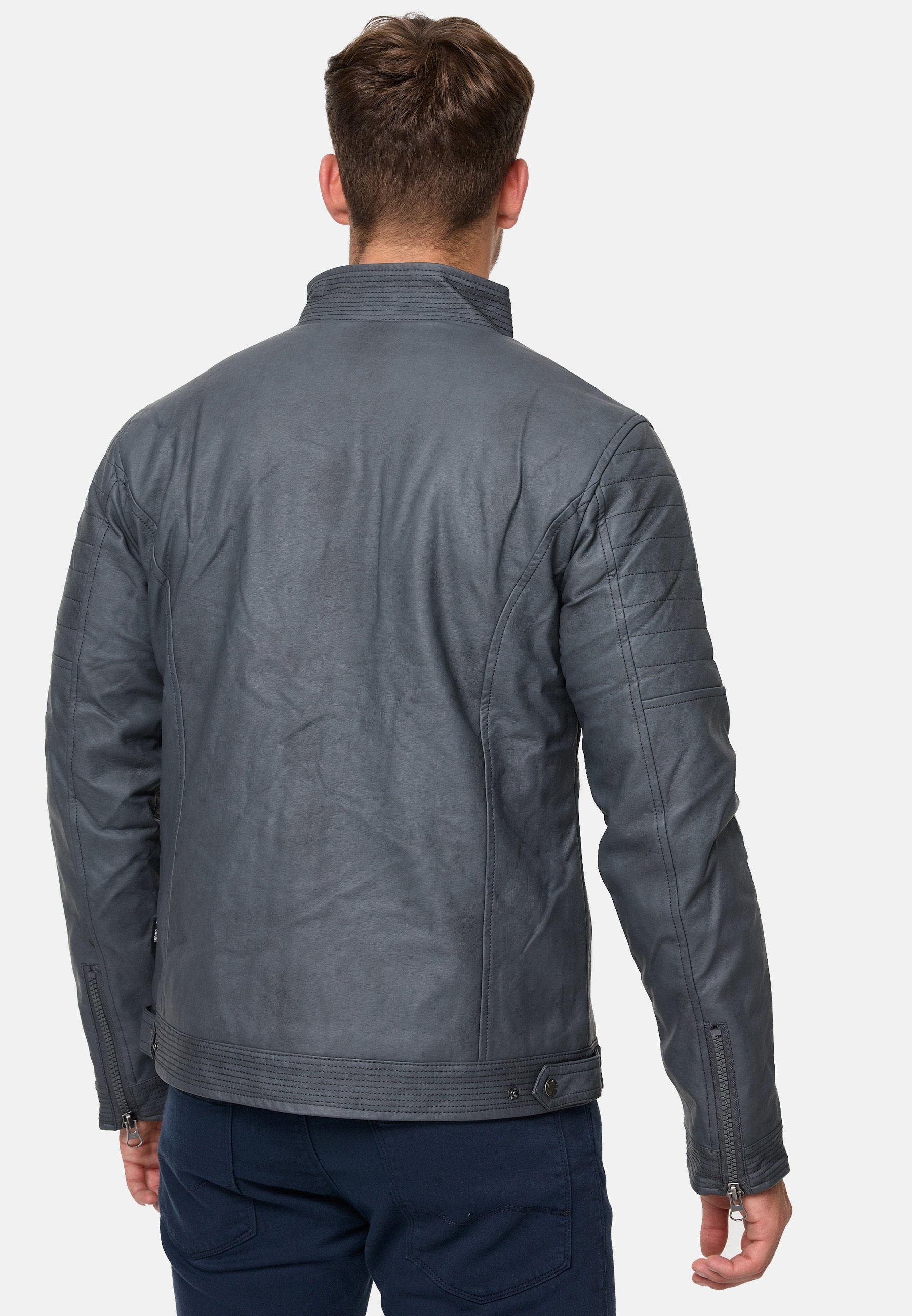 Indicode Lederimitatjacke Herren Brook Übergangsjacke Herrenjacke mit stilvollen Applikationen