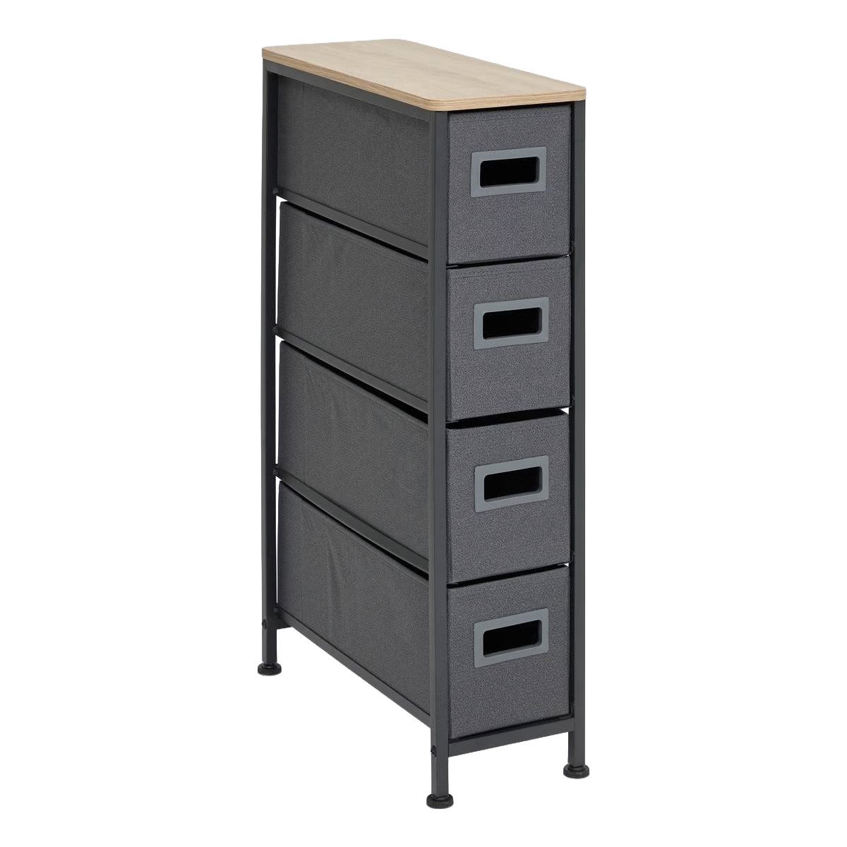 5five Simply Smart Badregal Badregal mit 4 Textilschubladen, 48x20x75 cm - 5five Simple Smart
