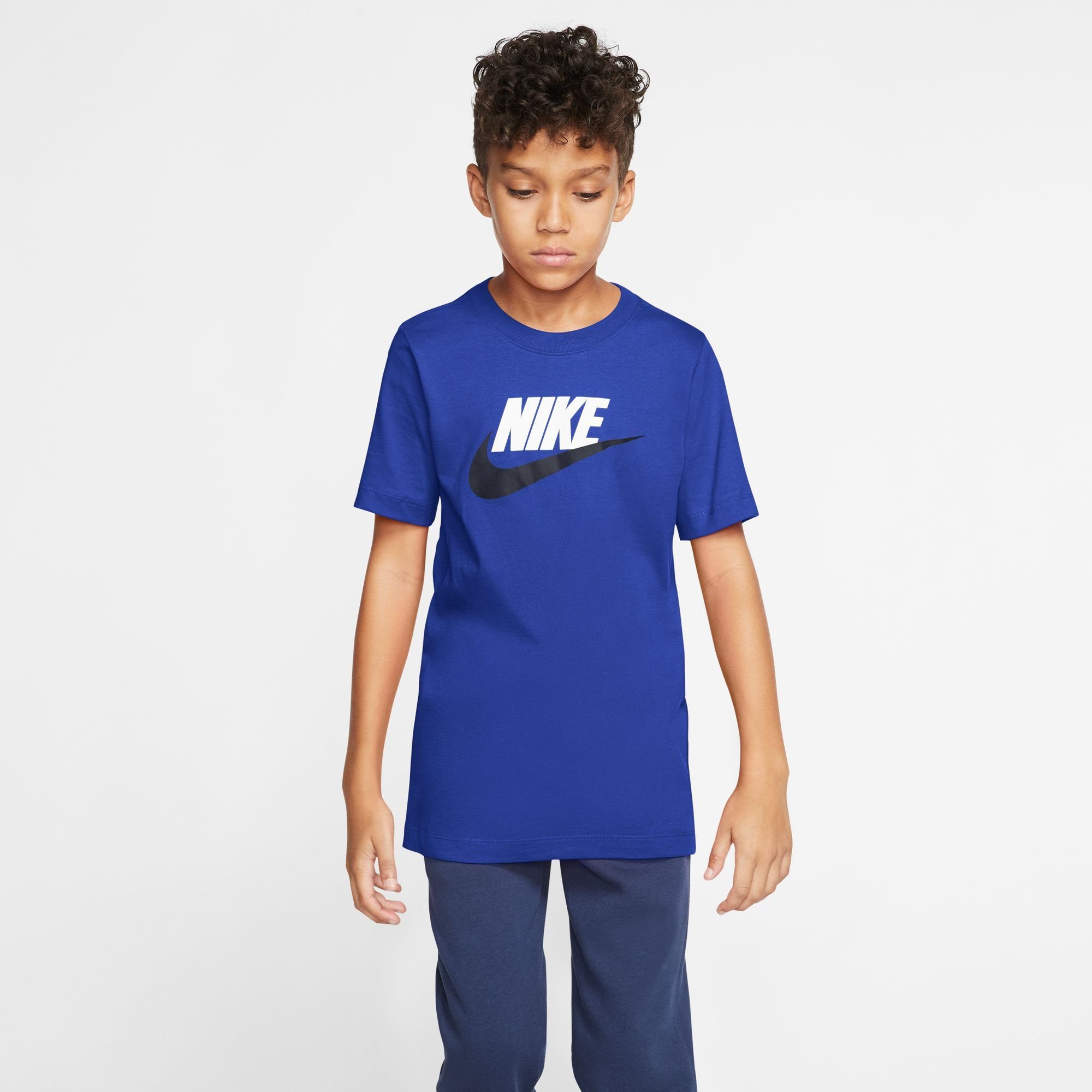 Nike Sportswear T-Shirt BIG KIDS' COTTON T-SHIRT GAME ROYAL/MIDNIGHT NAVY | Sport-T-Shirts