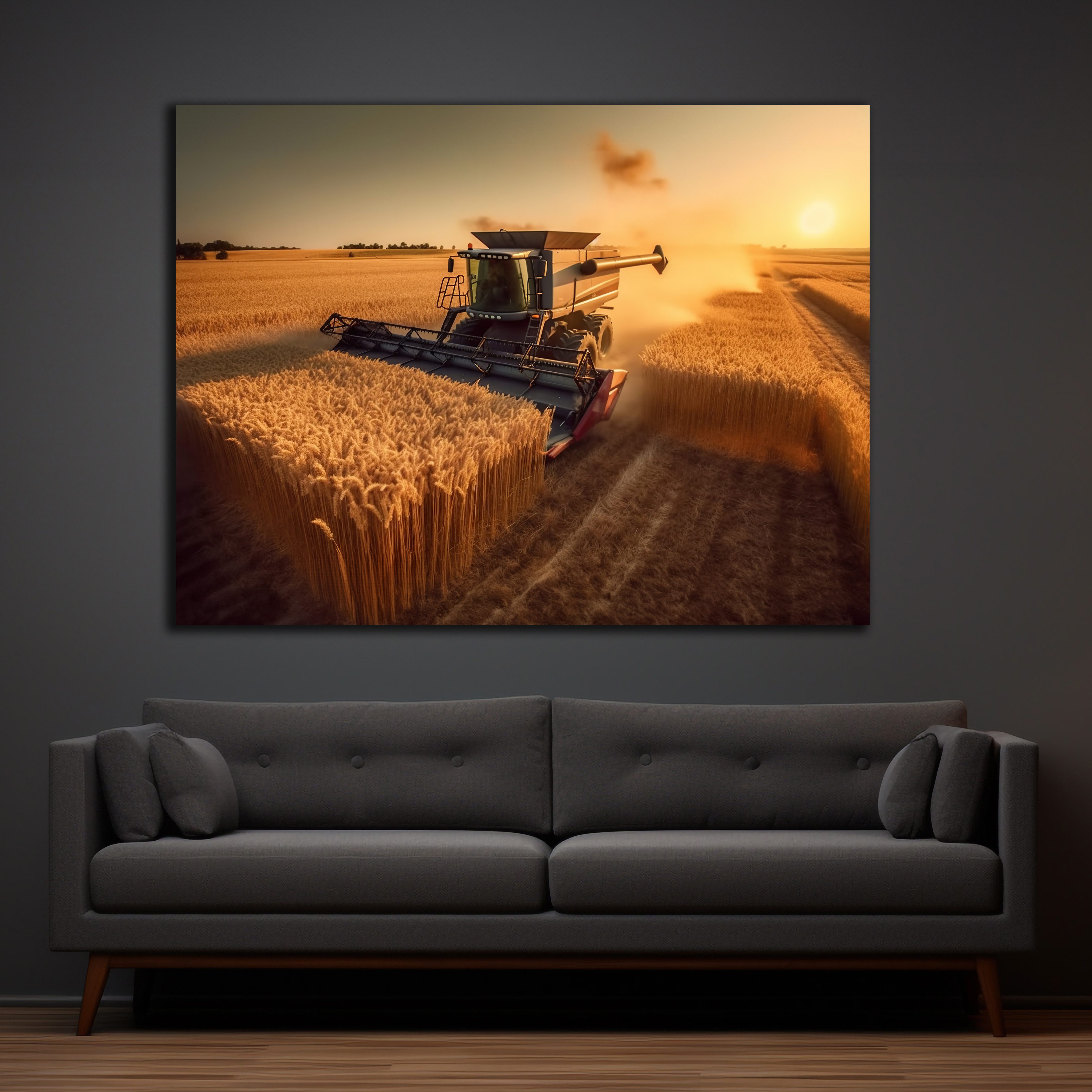 DARO Design Leinwandbild Modern Abstrakt Wandbilder XXL Wandbild Wand Deko Leinwand Bilder, (Ernte - Bild groß Wohnzimmer Schlafzimmer Küche Esszimmer Einteilig Querformat Fotodruck Leinwände Wanddeko Abstrakte Kunst Boho), 30x20cm