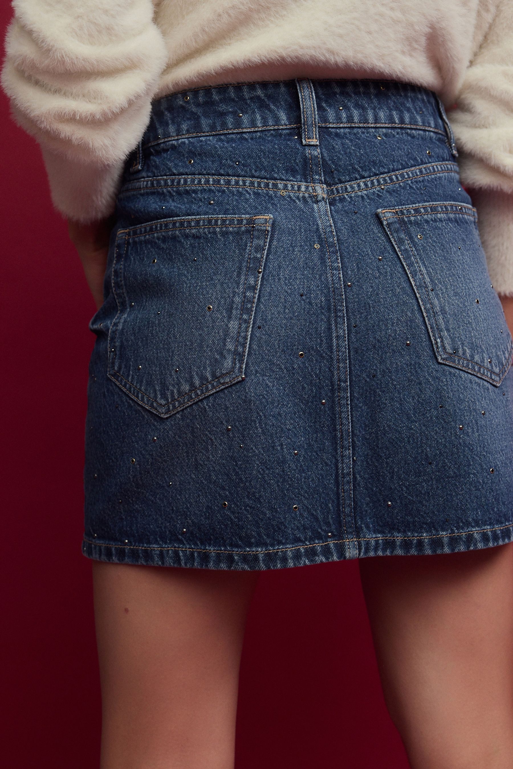 Next Jeansrock Verzierter Jeans-Minirock aus 100 % günstig online kaufen