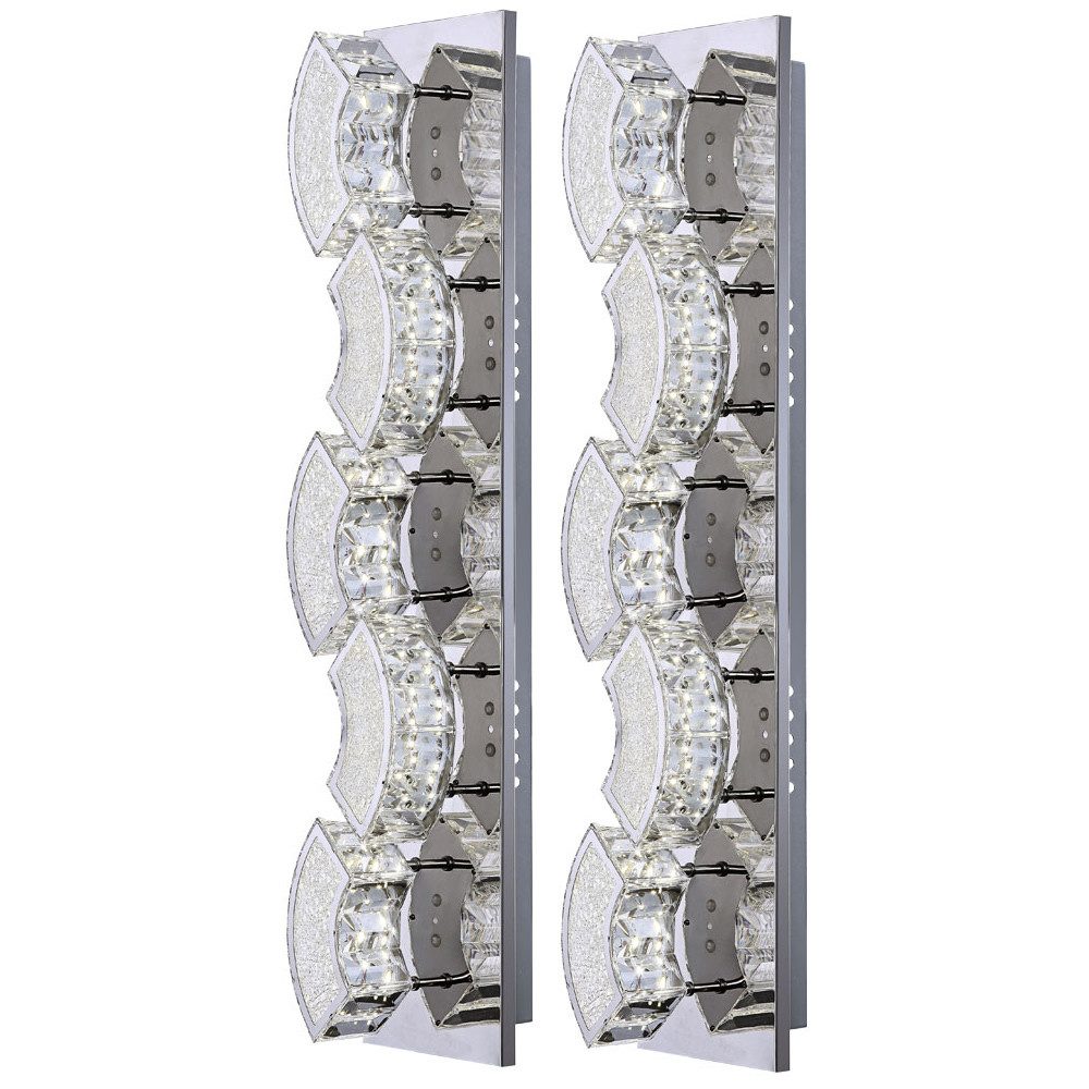 GLOBO LIGHTING LED Wandleuchte, LED-Leuchtmittel fest verbaut, Neutralweiß, Kristall Wandlampe LED Kristall Leuchte Wandlampen Modern 2er Set