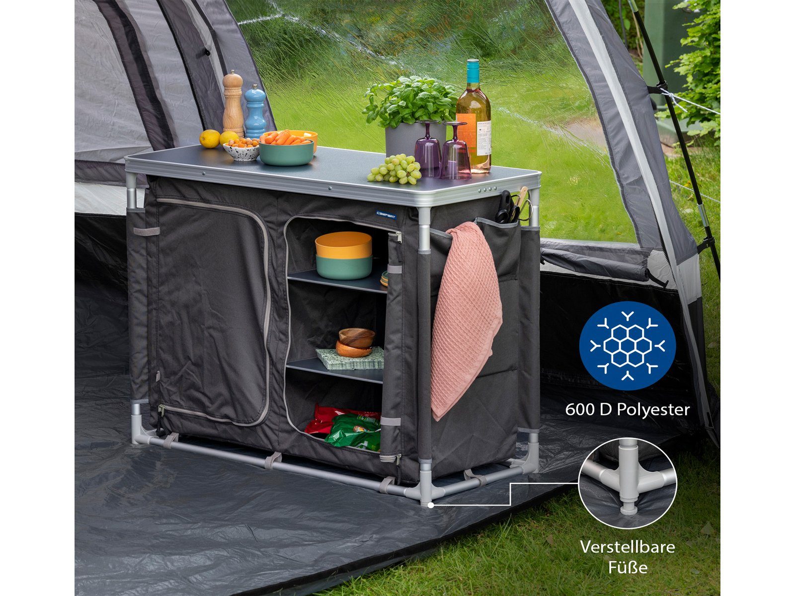 Aussen-Küche für faltbar Campart Camping großer Stoffschrank Outdoor-Schrank Küchenbox
