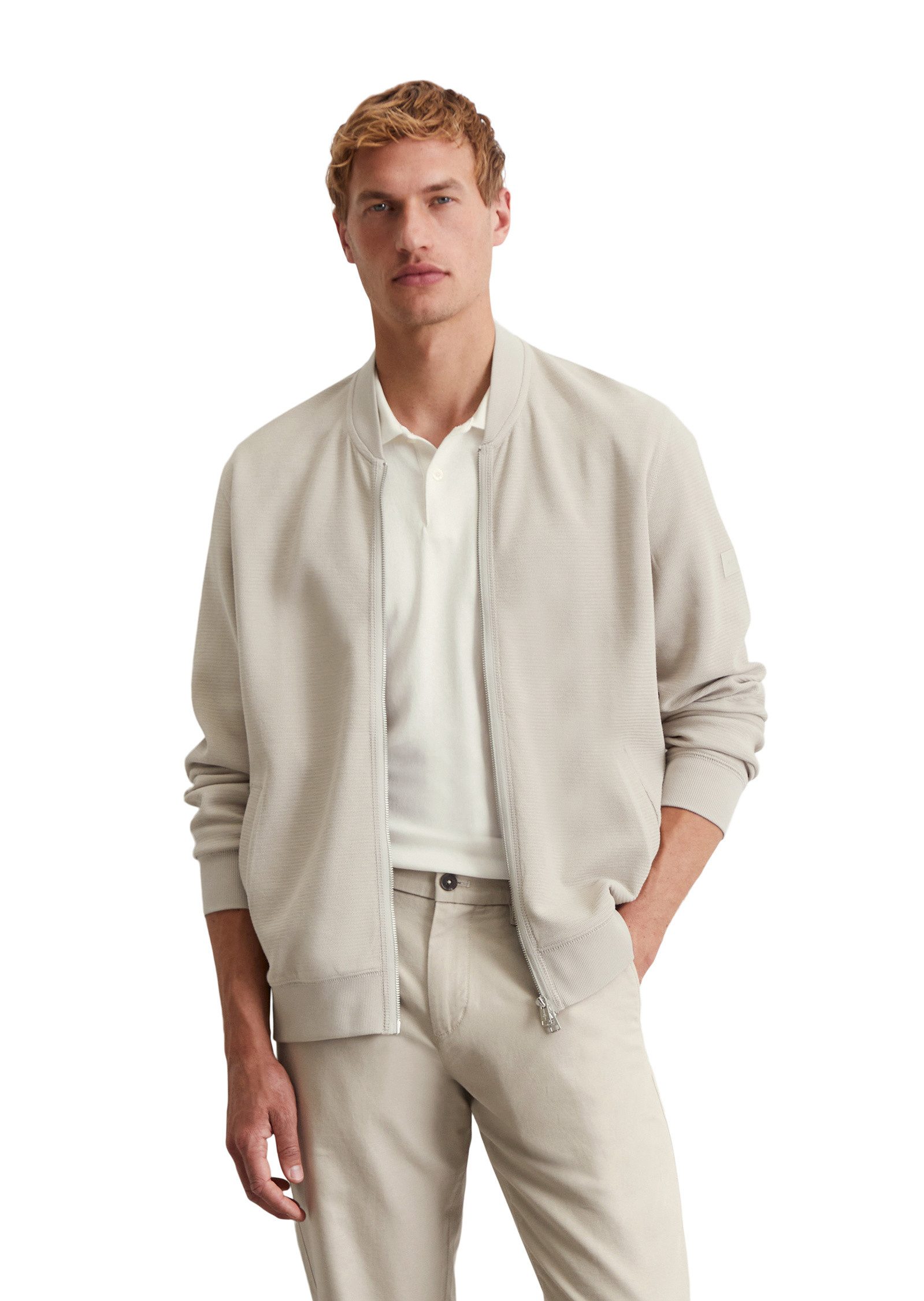 Sweatjacke aus Bio-Baumwolle mit Struktur