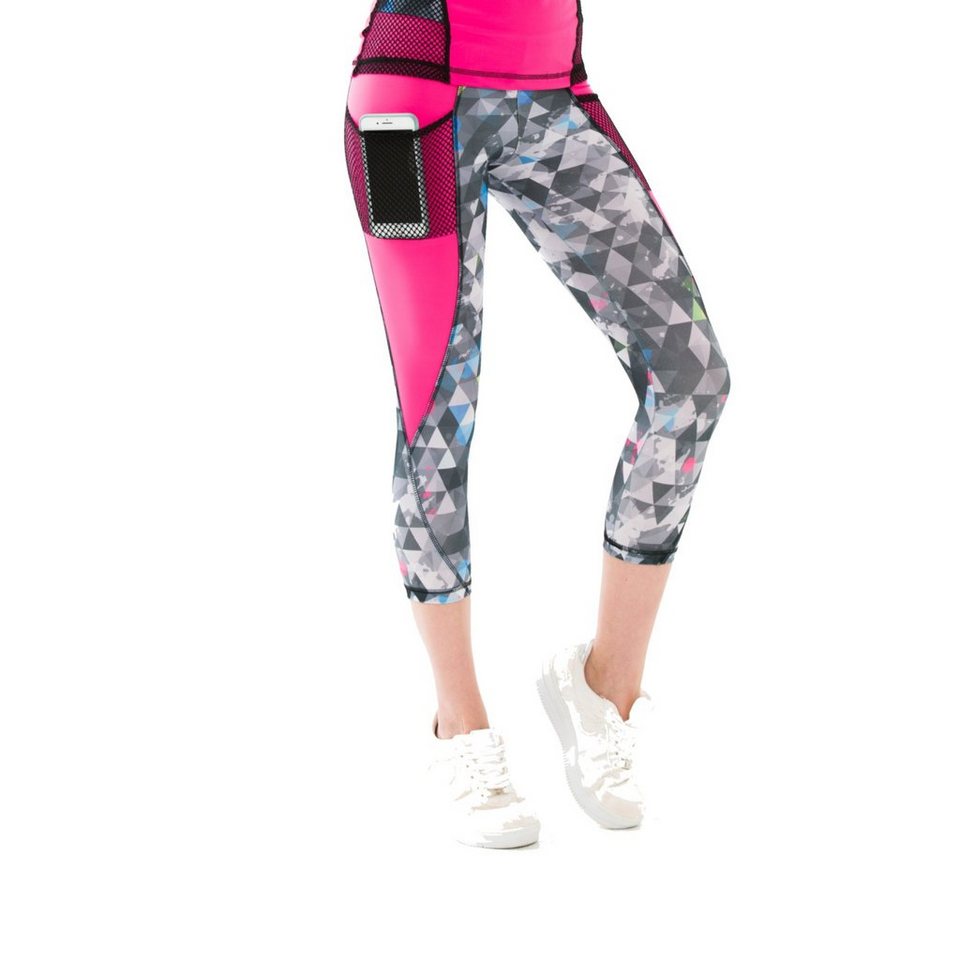Damen 3/4 Leggings Leggins Tights Yoga Sport Jogging Fitness Caprihose Laufhose