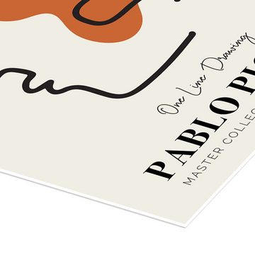 Posterlounge Poster, Pablo Picasso One Line Drawing I, Wohnzimmer Minimalistisch Grafikdesign