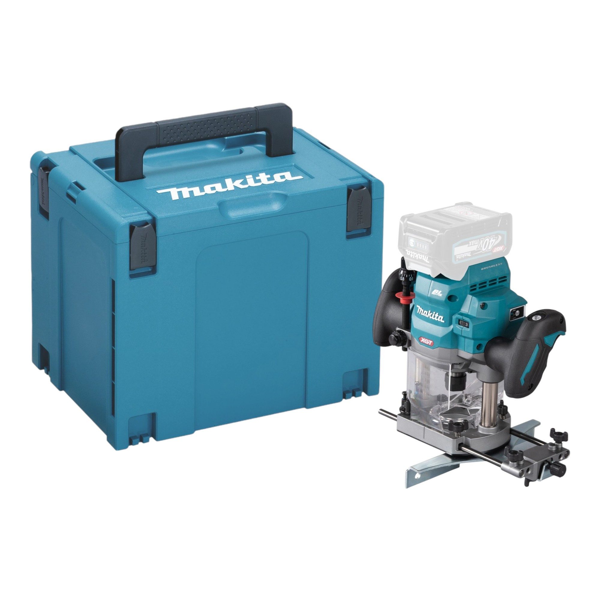 Makita Oberfräse RP 001 GZ01 Akku 40 V max. 12 mm Brushless + Makpac