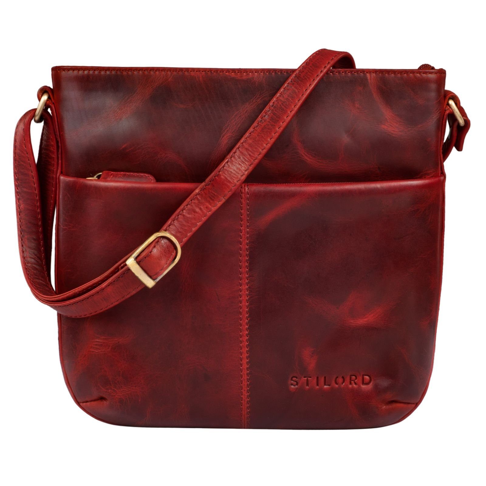 STILORD Handtasche "Lucy" Crossbody Bag Damen Leder kara - rot