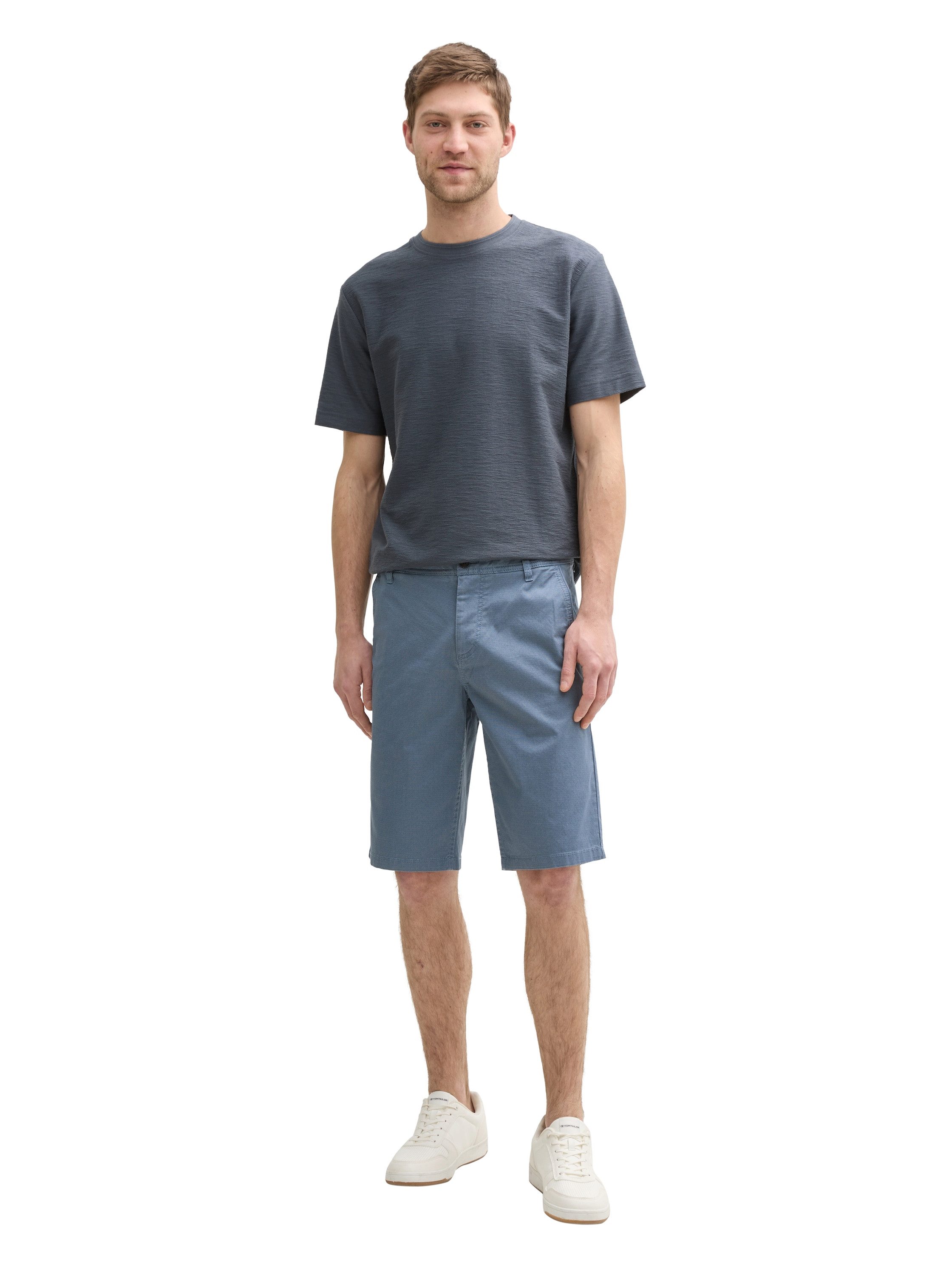 Tom Tailor Herren Short SLIM PRINTED CHINO SHORTS - Mid Waist Slim Fit günstig online kaufen