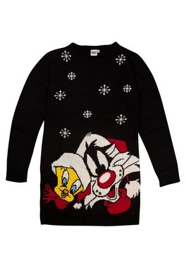 United Labels® Weihnachtspullover Looney Tunes Strickkleid - Sylvester und Tweety Weihnachten Schwarz