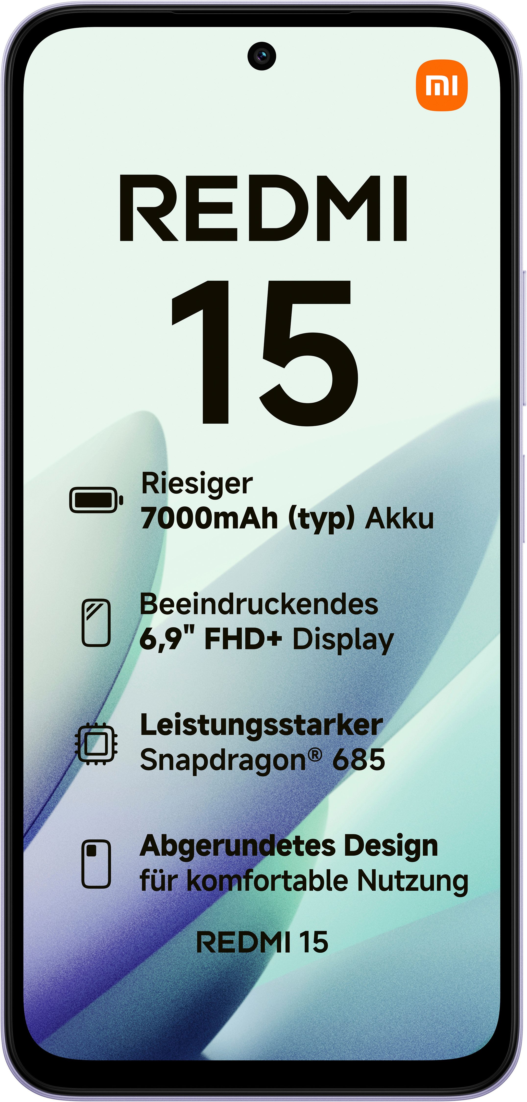 Xiaomi Redmi 15 128 GB Smartphone (17,52 cm/6,9 Zoll, 128 GB Speicherplatz, 50 MP Kamera)